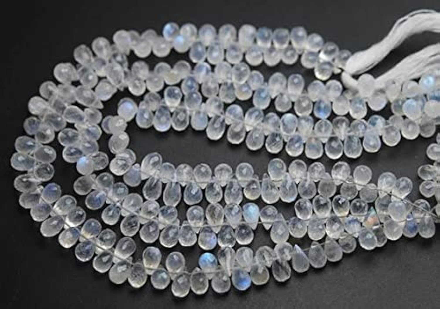 Pierre de lune véritable en gouttes briolettes pour fabriquer vos bijoux d'été bohèmes chic