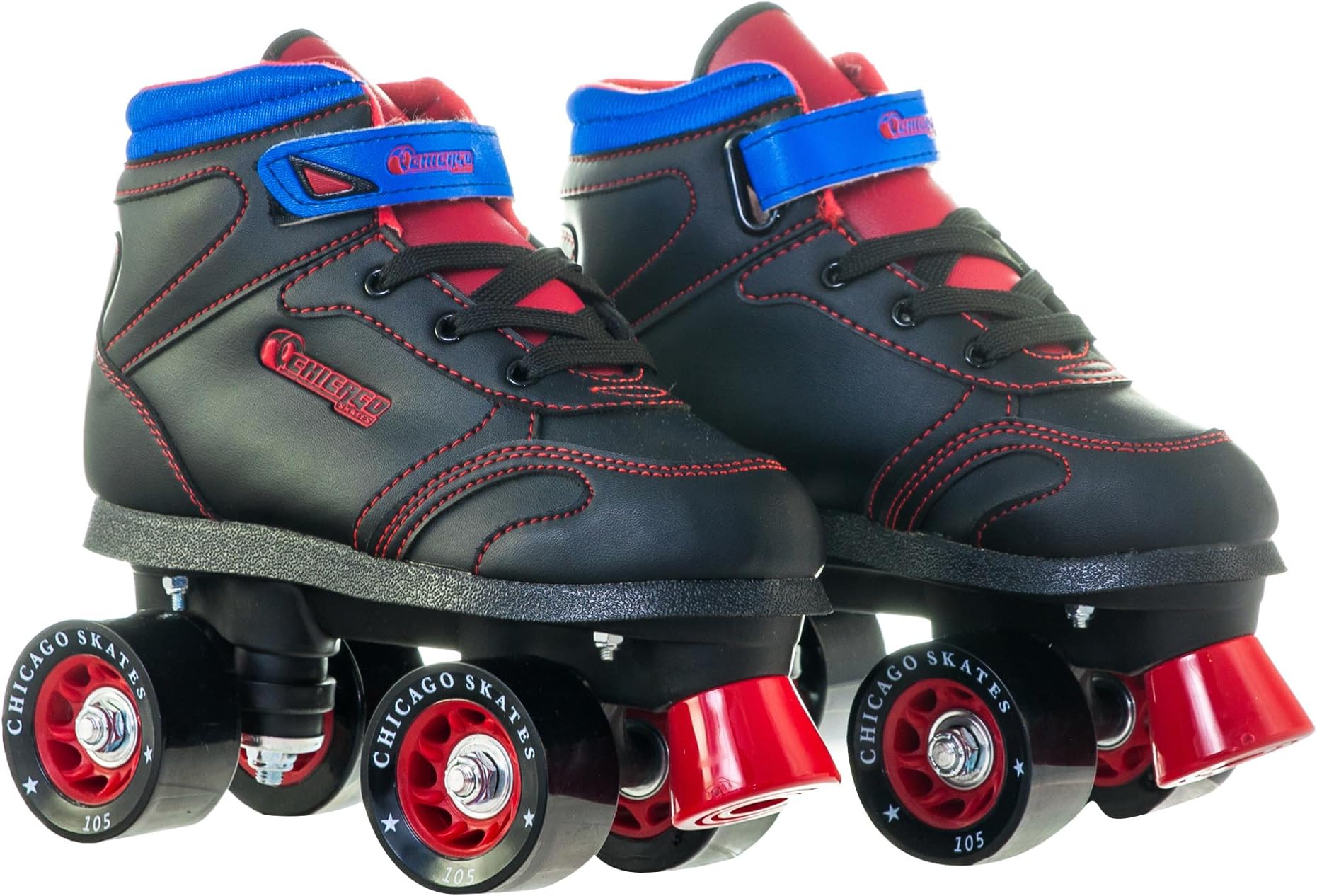 Chicago Skates Sidewalk Roller Skates – Durable, Top Performance Indoor/Outdoor Use Skate Shoes for Girls & Boys, High-Top Boot Safety Youth Quad Skates, 60mm PU Wheels, Adjustable Chassis & Trucks