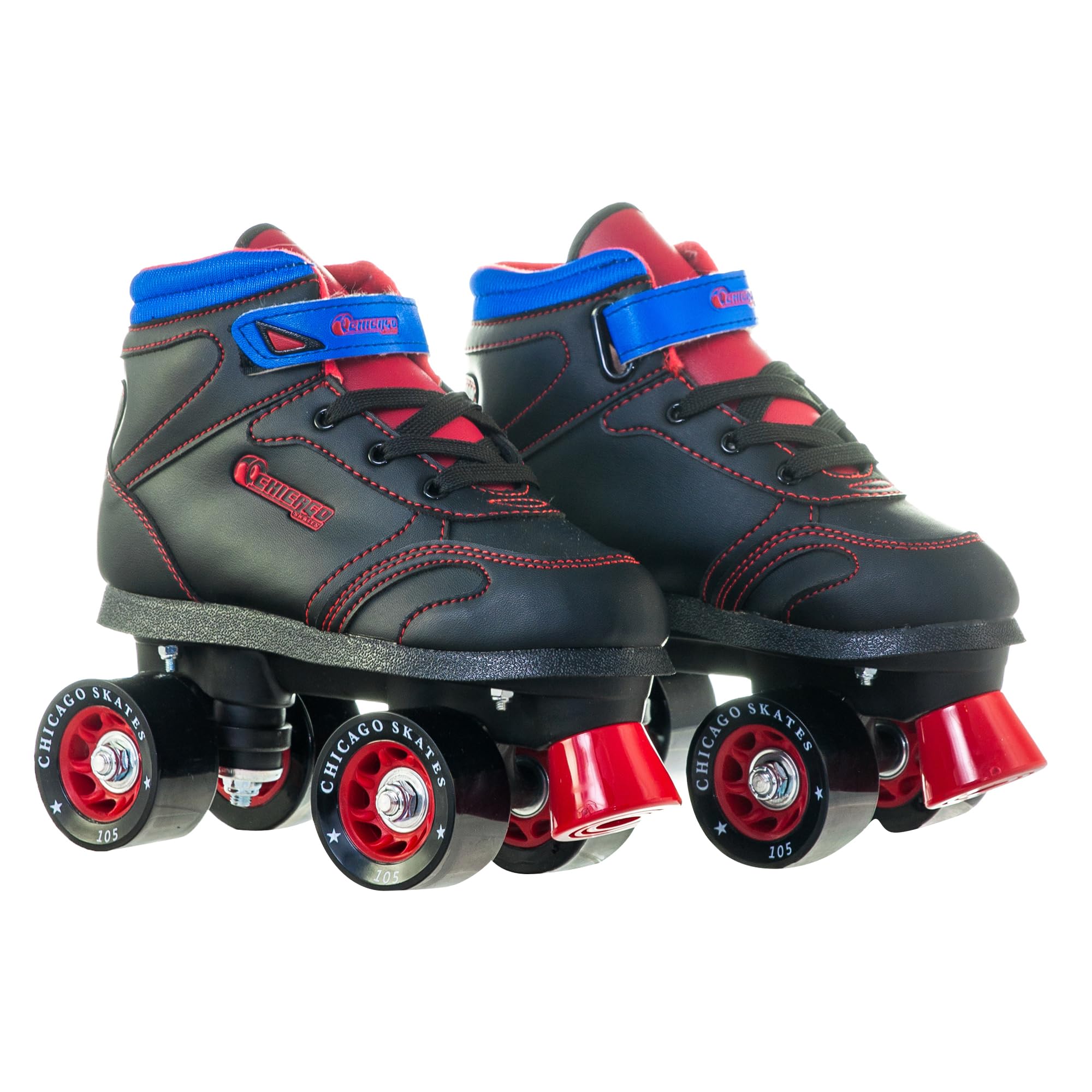 Chicago Skates Sidewalk Roller Skates – Durable, Top Performance Indoor/Outdoor Use Skate Shoes for Girls & Boys, High-Top Boot Safety Youth Quad