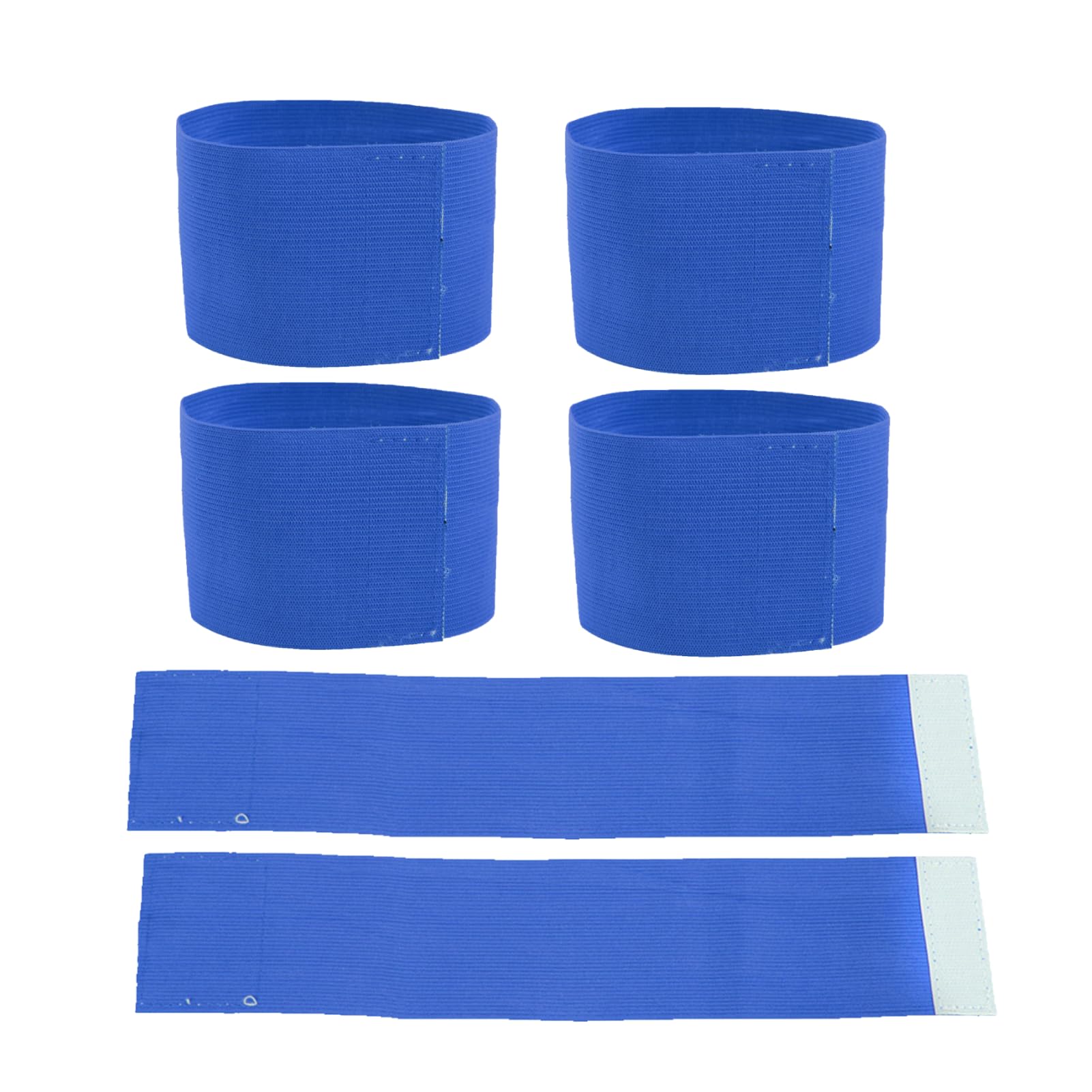 Soccer Captain Armband, 6 Pieces Adjustable Football Arm Bands, Elastic Captain Bands Soccer for Adult Youth, Outdoor Football Player Bands (Blue)