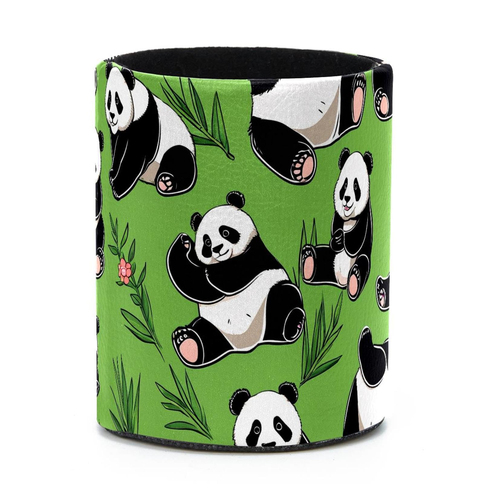 VAPOKF Round Pencil Holders for Desk, Cute Panda Pen Holders Pen Pot Makeup Brushes Storage Desktop Stationery Supplies Organiser for Home Office