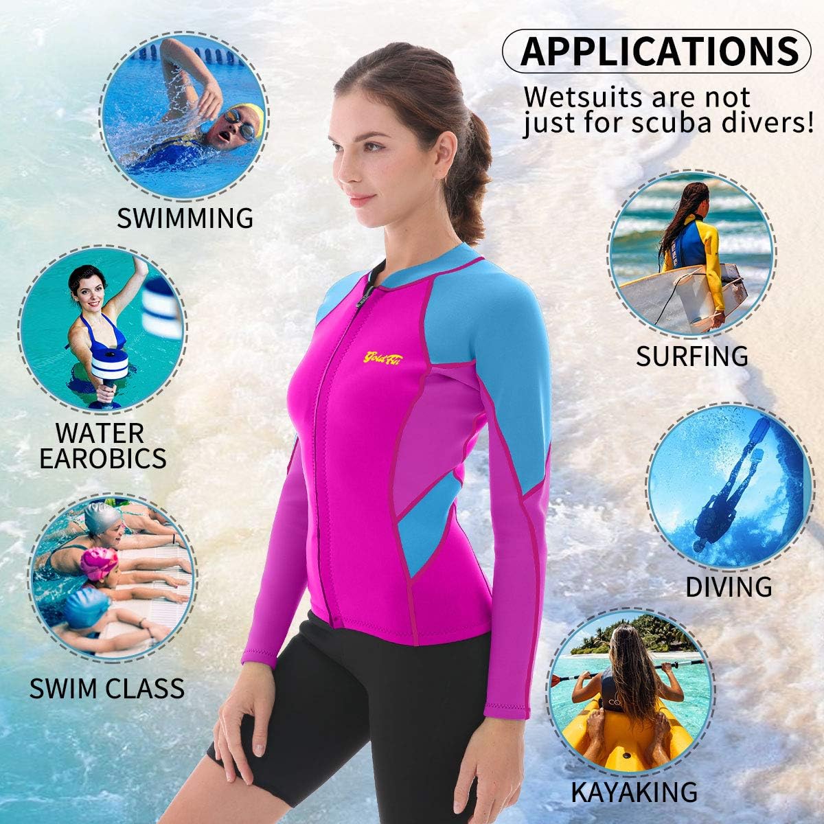 Wetsuit top for swimming womens Clearance