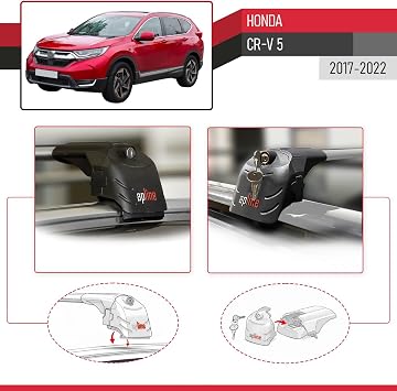 apline Honda CR-V 5 2017-2022 Arası ile Uyumlu ACE-2 Ara Atkı Tavan Barı Gri 2 Adet