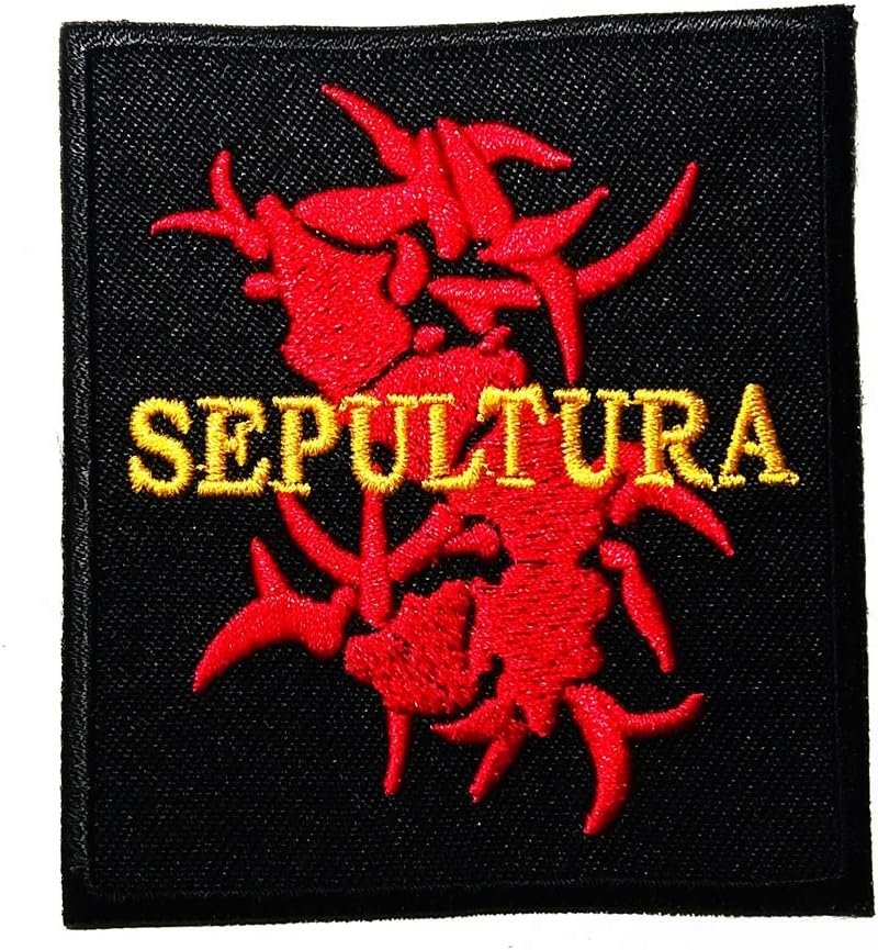 MUSIC S Brazilian heavy metal band Groove metal thrash metal Death metal Alternative metal Black band music style logo patch Embroidered Sew Iron On Patches Badge Bags Hat Jeans Shoes T-Shirt Applique