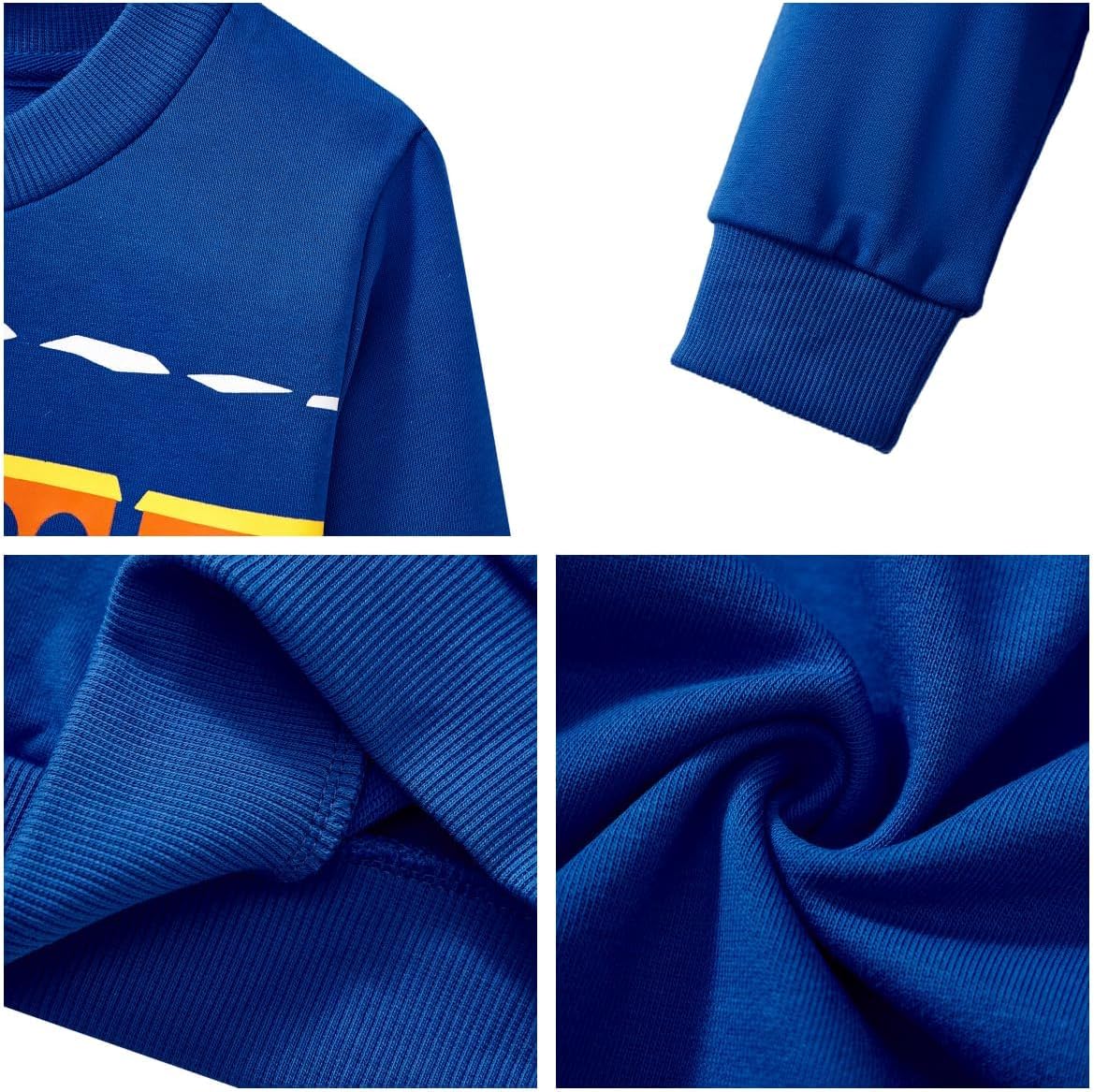 RETSUGO Toddler Boys Crewneck Sweatshirts Long Sleeve Shirt Sweater 2-7 Y