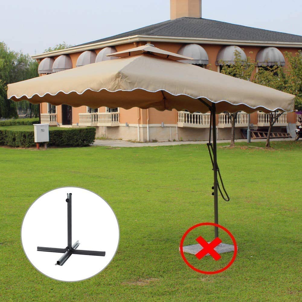 Parasol zewnętrzny, parasol ogrodowy, duży parasol przeciwsłoneczny z podstawą, parasol przeciwsłoneczny do ogrodu/plaży/kupy