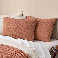 Vista 38 de PHF Fundas de almohada ultra suaves con tejido de gofre, tamaño King, sin inserto, paquete de 2 fundas de almohada de 20" x 36", fundas de almohada