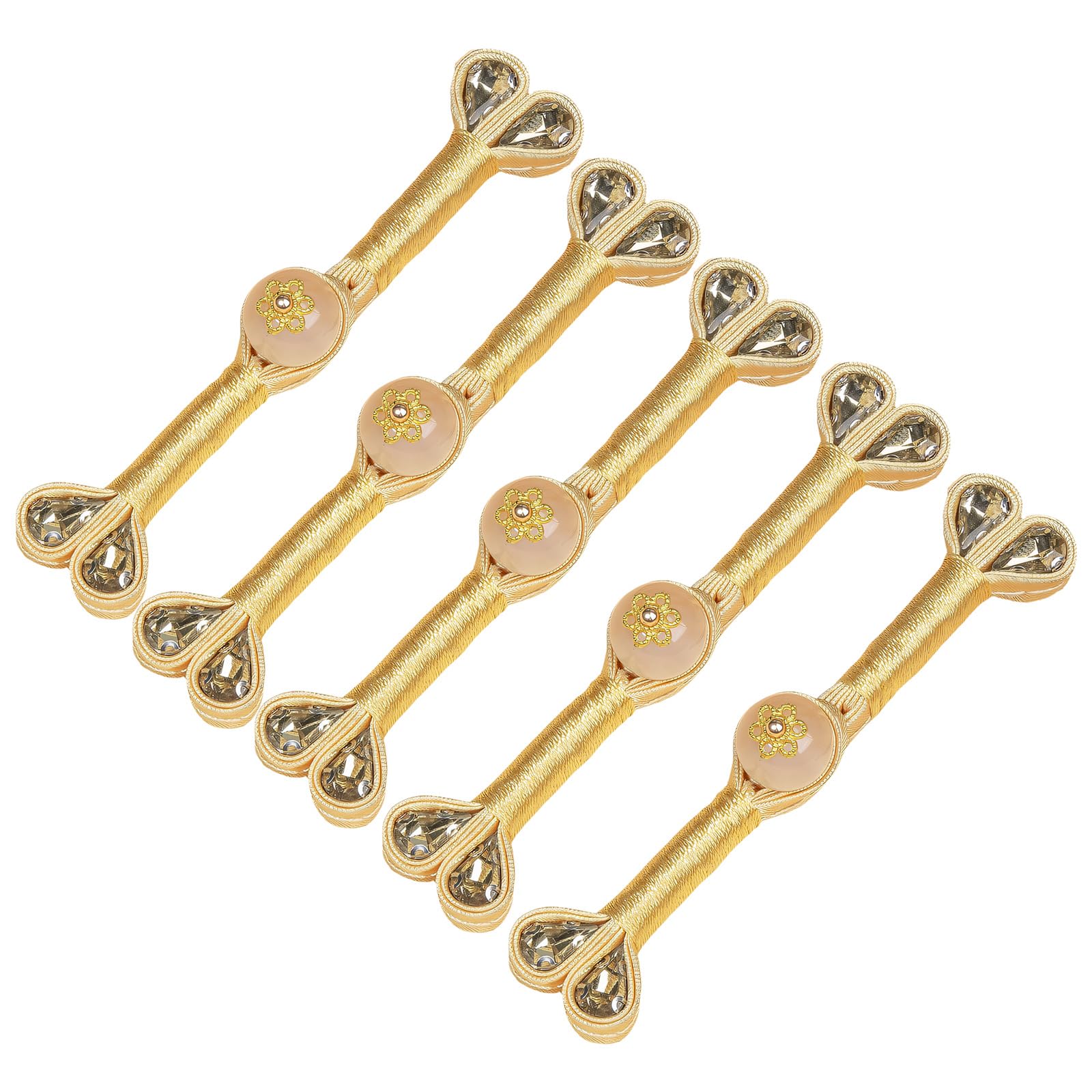 Zxfdsfdbnm Ff 5Pcs Cheongsam Knot Button Decorative Chinese Knot Button Sewing Closure Fasteners For Dress Cloaks Coat Decoration Sateen Tailcoat Tie Clip