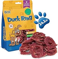 Vista 1 de gazeupon Dog Treats - Anillos de cecina de pato, pechuga de pato natural, recompensas de entrenamiento saludable para perros con glucosamina