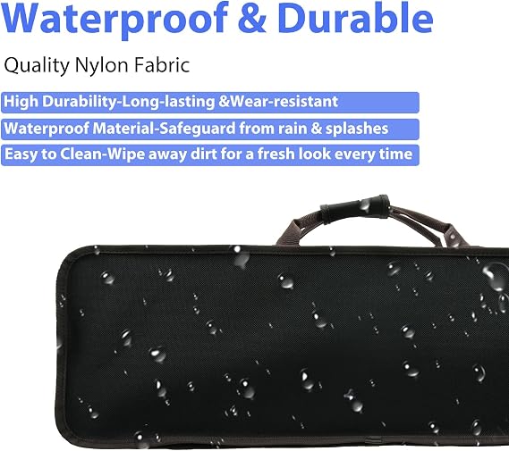 4/4 Full Size Violin Case, Lightweight Portable Carrying Bag, Oblong Professional Hard Case with Built-in Hygrometer, Shoulder Straps, Plush Lining for Students & Players, Black & Navy