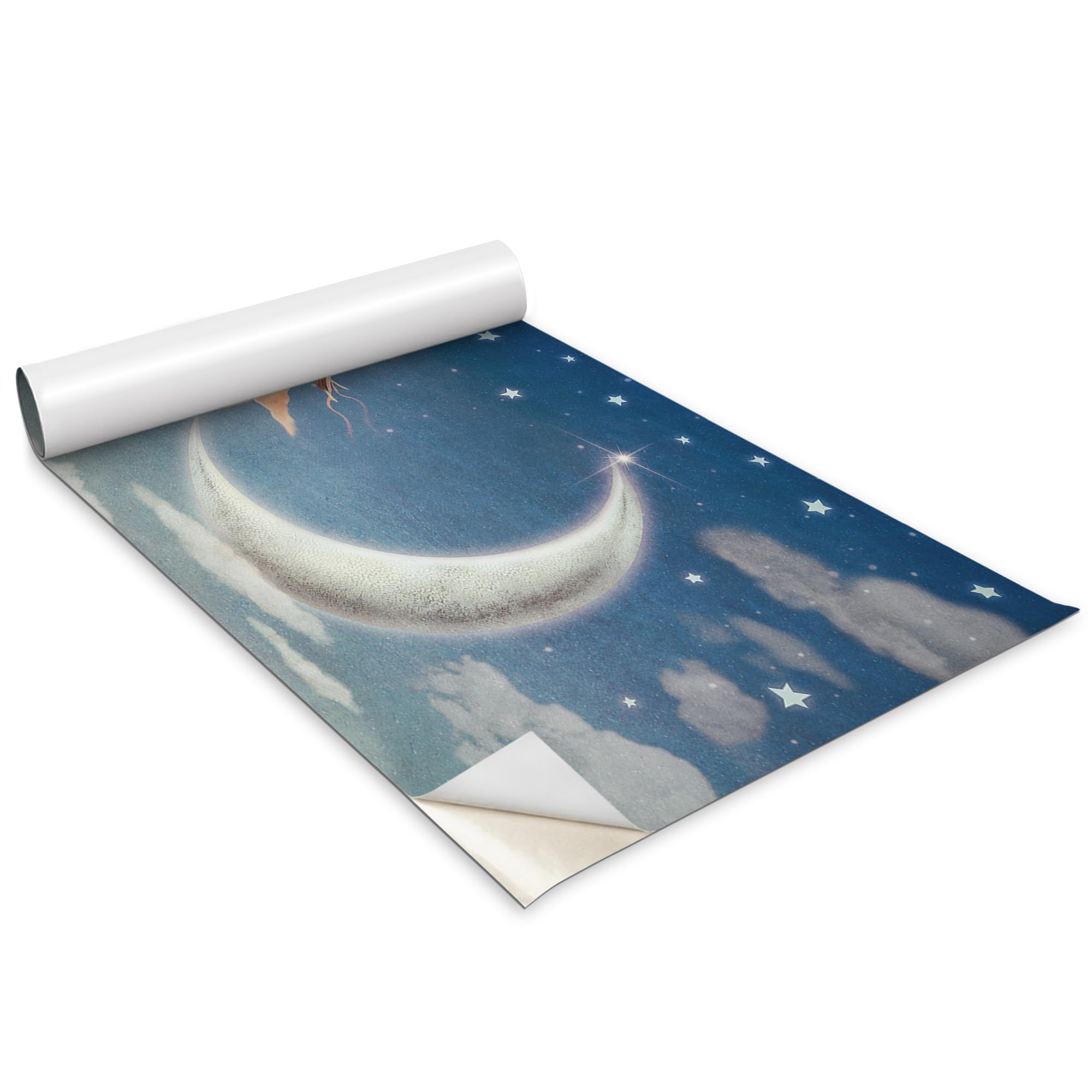 Papel Pintado Mujer en la Luna Autoadhesivo Mate para Renovar Muebles 100x50 cm