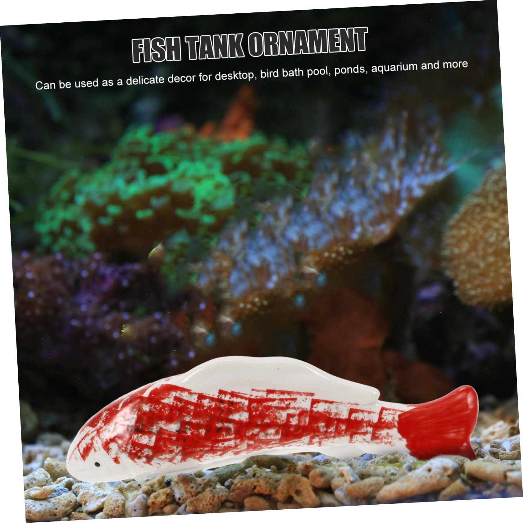Kisangel 4 Pièces Ornement De Poisson Rouge en Céramique Aquarium Poisson Flottant Animaux Flottants Artificiels Artisanat sous-Marin D'aquarium Bateau sous-Marin D'aquarium Animal