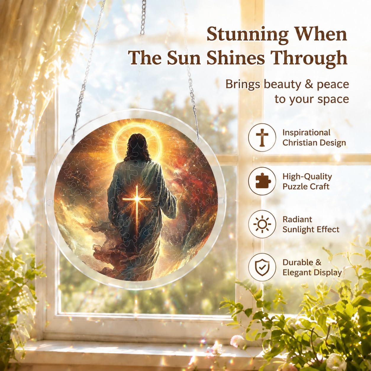 Acrylic Puzzle Suncatcher for Adults, Jigsaw Puzzle with Irregular Pieces