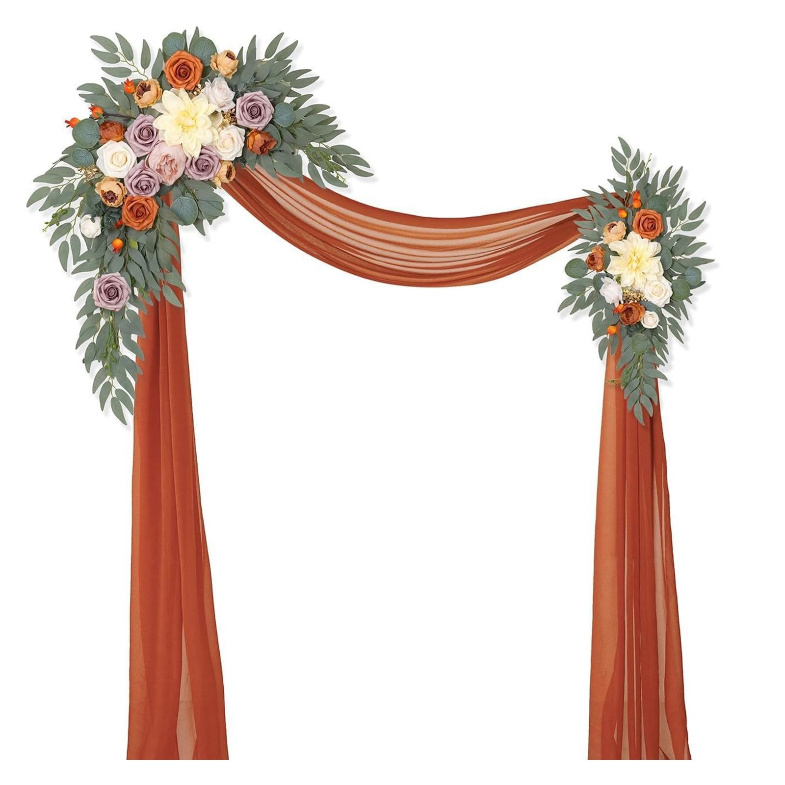 Msioytog Multi Use Silk Rose Clusters Veil for Ceremony Backdrop or Welcome Sign Wedding Archway Decoration Artificial Rose Archway Decoration