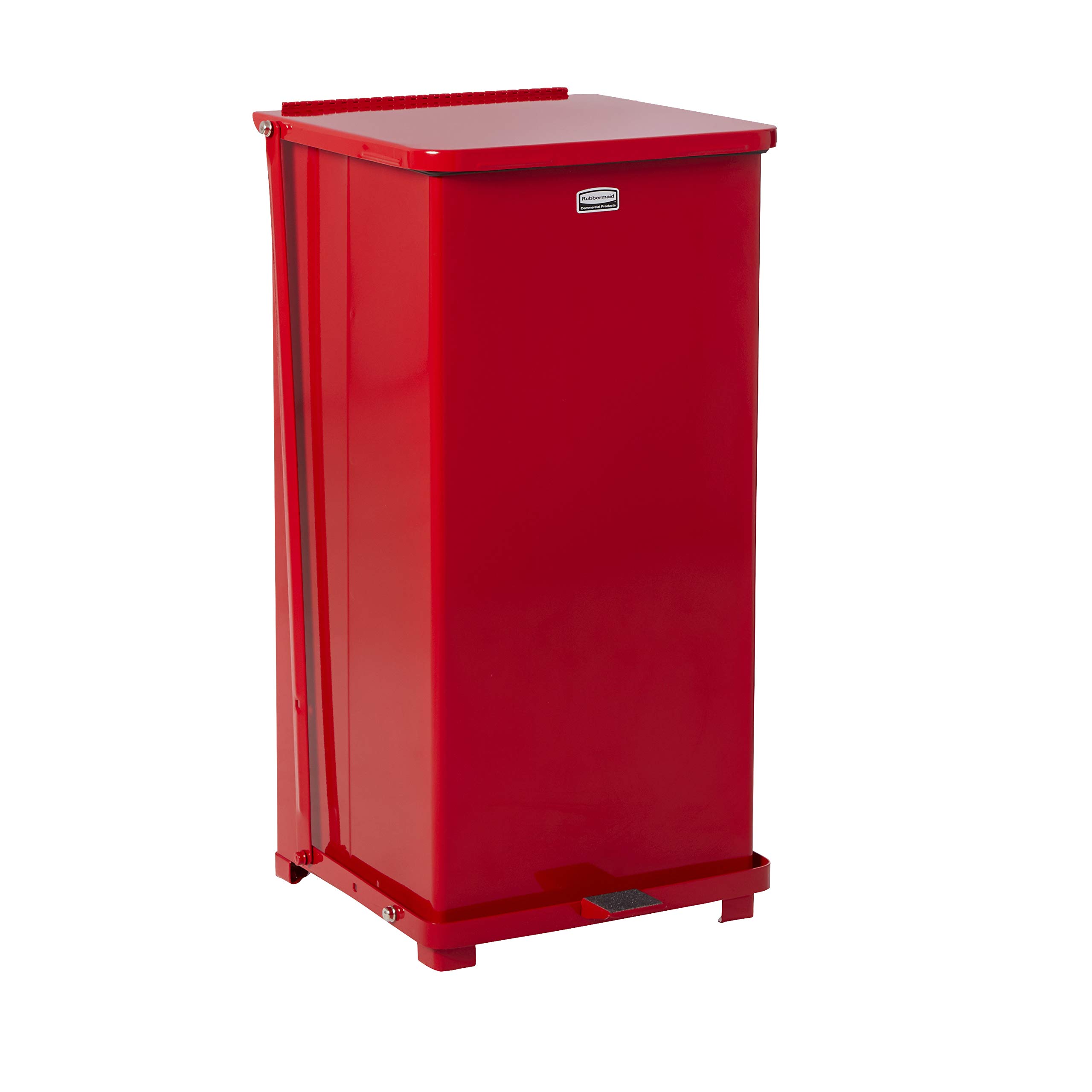 Rubbermaid Commercial Products Defenders Biohazard Steel Trash Can Step-On 13 GAL Red Hospital/Doctor's Office/Healthcare Facilities