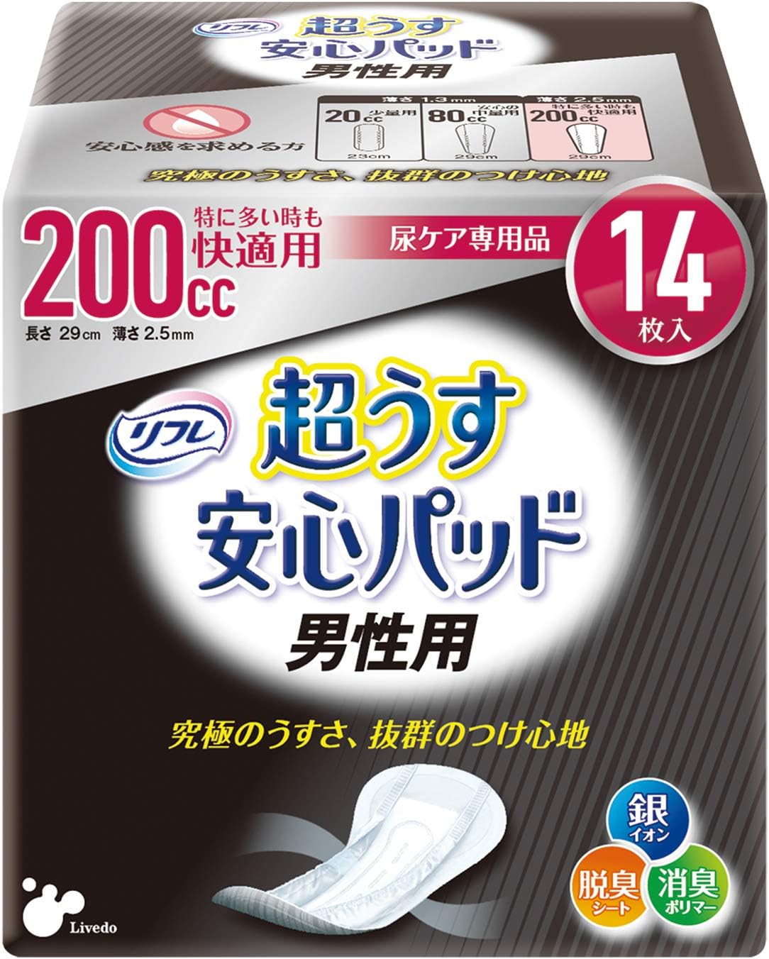 Titan Thins - Incontinence Guards for Men - Disposable Absorbent Bladder Control Pads (Moderate (14 Count))