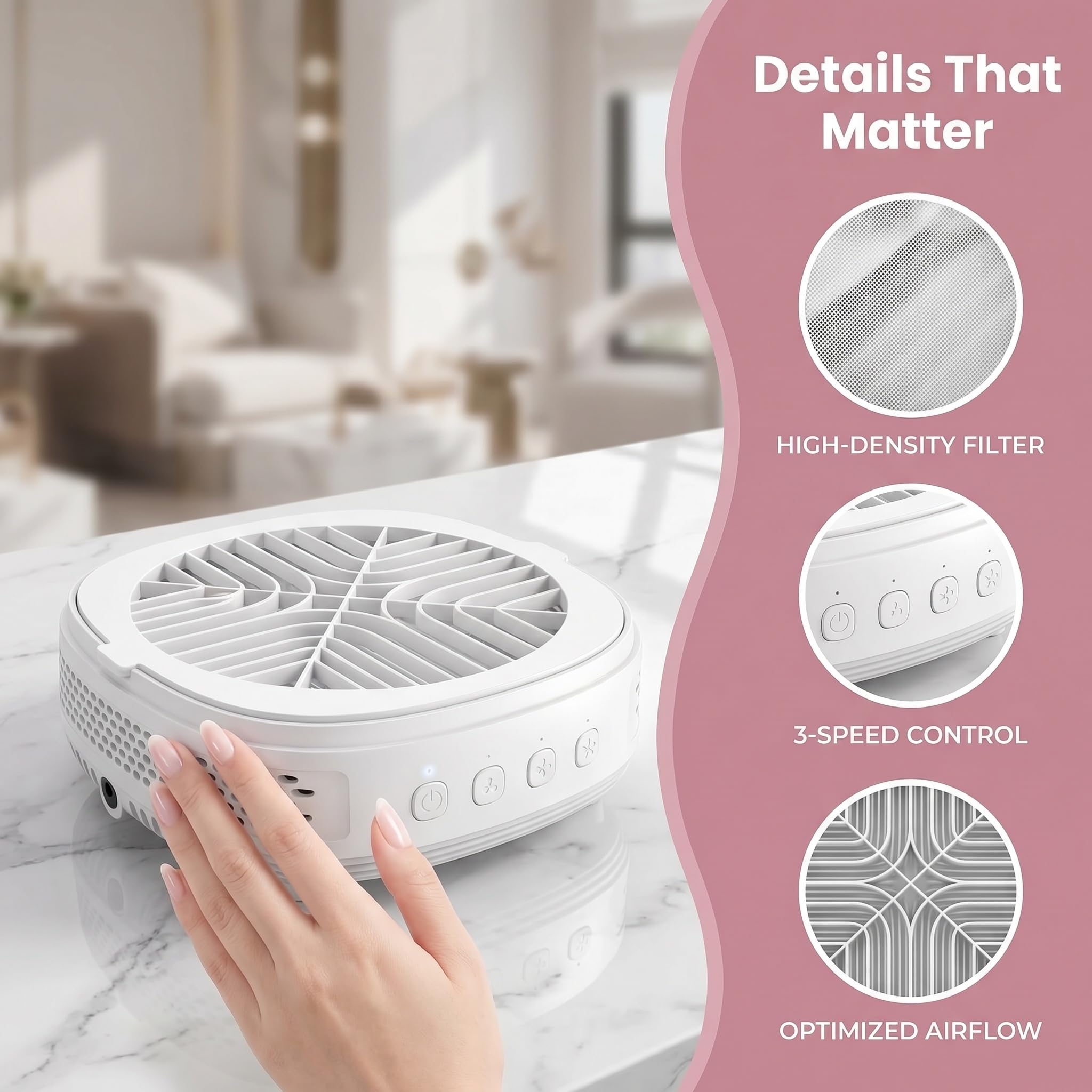Colector de polvo de uñas, ventilador de vacío silencioso y extractor de polvo compacto para taladro de uñas, accesorio portátil esencial para arte de uñas y profesionales