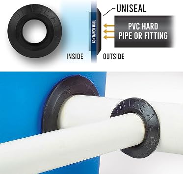 3/4 Uniseal Flexible Tank Adapter - Perfect for Attaching 3/4-inch pipe to Curved Surfaces, Storage Drums, Buckets, and More - Ideal for Situations Where Bulkheads Fail - 12 Pack