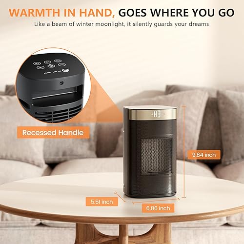 Miniatura 15 de Calentador de espacio Kissair, calentadores portátiles para uso en interiores con termostato y protección contra sobrecalentamiento, calentador de
