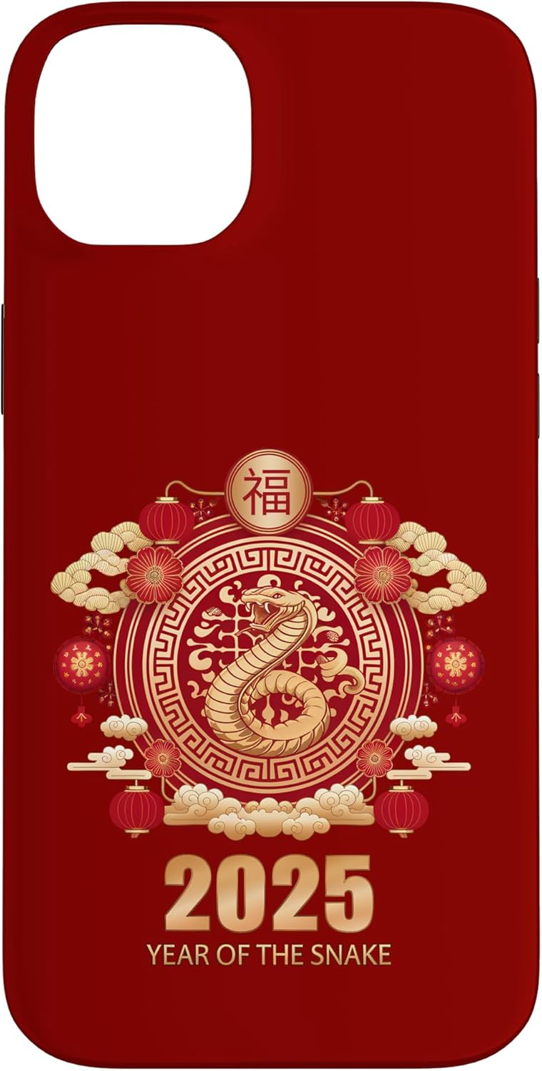 iPhone 14 Plus Celebrate 2025 Year of Snake with Feng Shui Red Lanterns Case