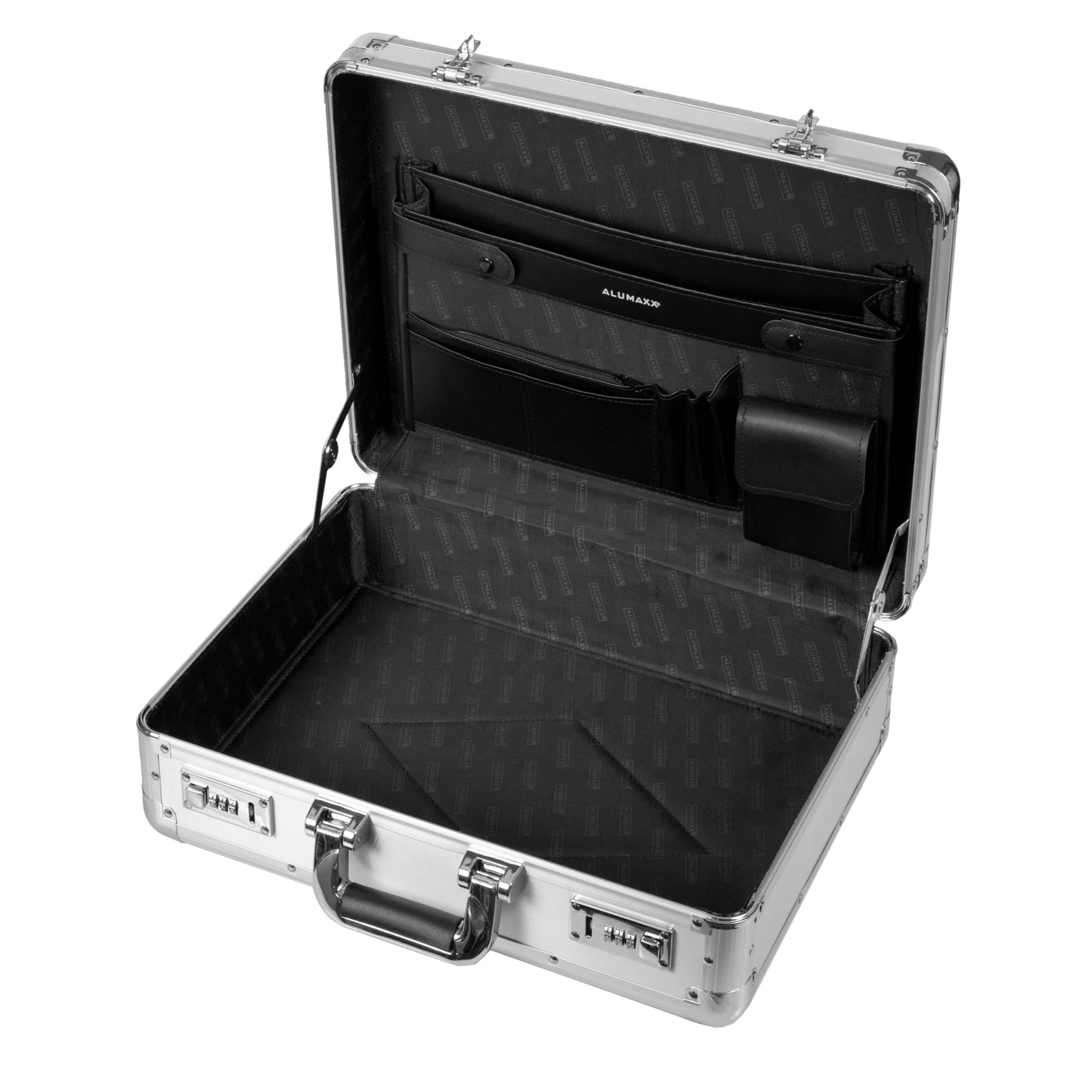 Alumaxx Attachékoffer TAURUS, Aktenkoffer aus Aluminium, Alu Dokumentenkoffer, Alukoffer, Aluminiumkoffer Ventiquattrore, 46 cm, 15 liters, Argento (Silber)