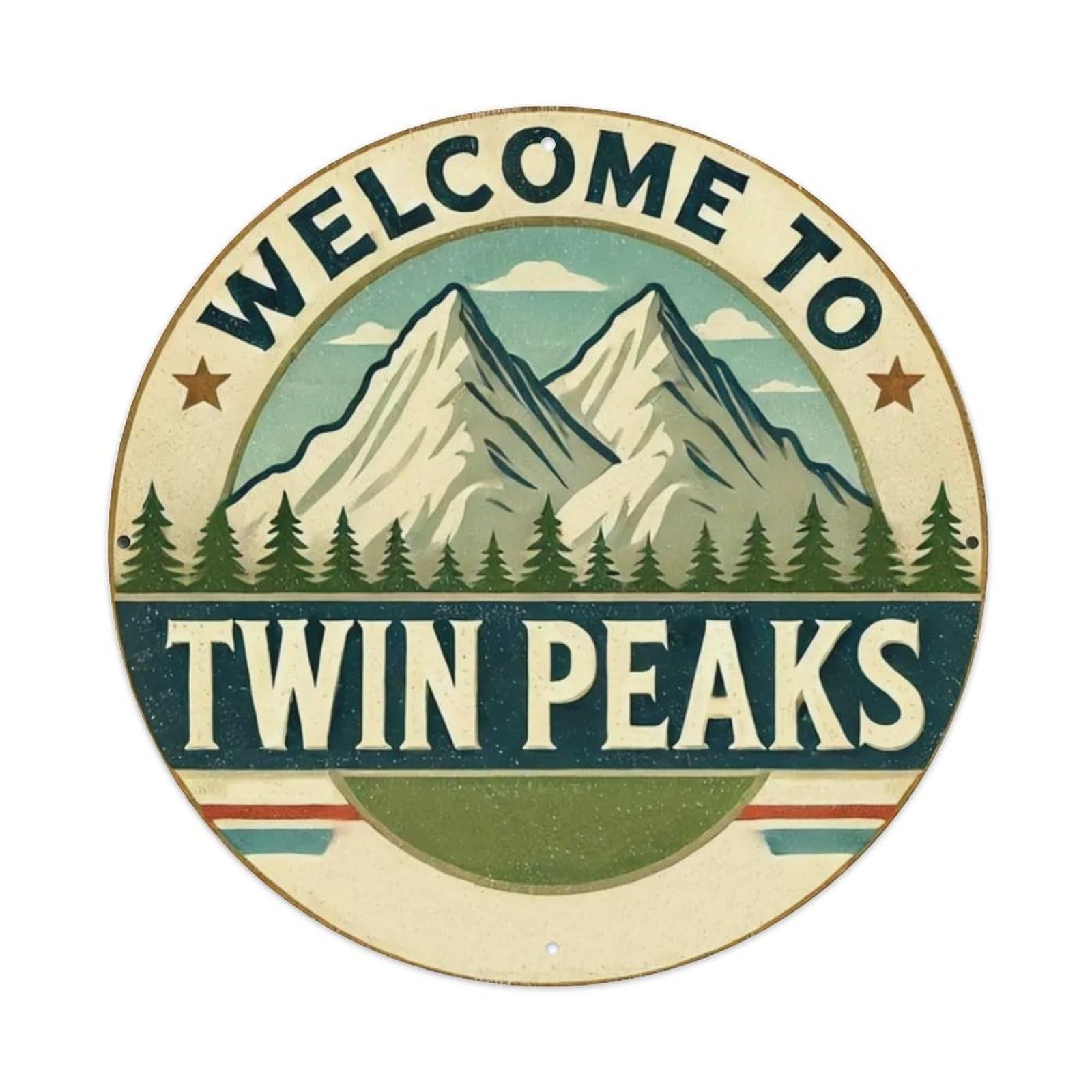 Igtefte Vintage Welcome To Twin Peaks Tin Sign Style Home Bar Garden Wall Plaque Decor Metal Poster 8X8 Inch