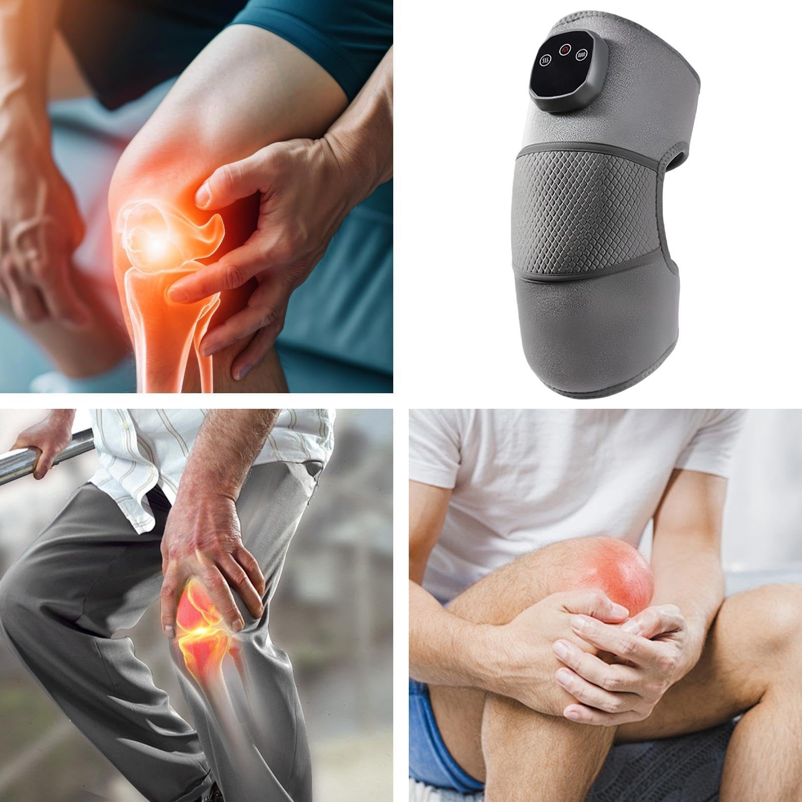 Elektrische Kniebandage mit 4 Temperatureinstellungen und 3 Massagemodi