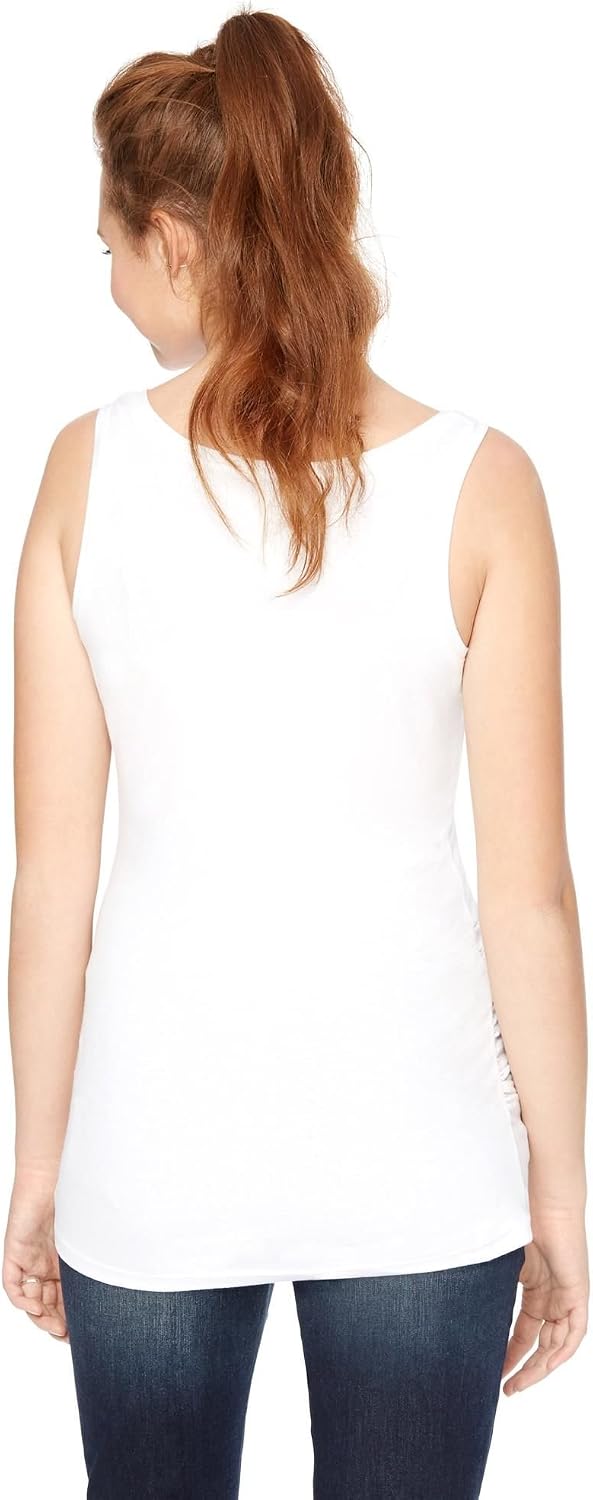 Motherhood Maternity Women's Maternity Side Ruched Scoop Neck Pregnancy Tank Top