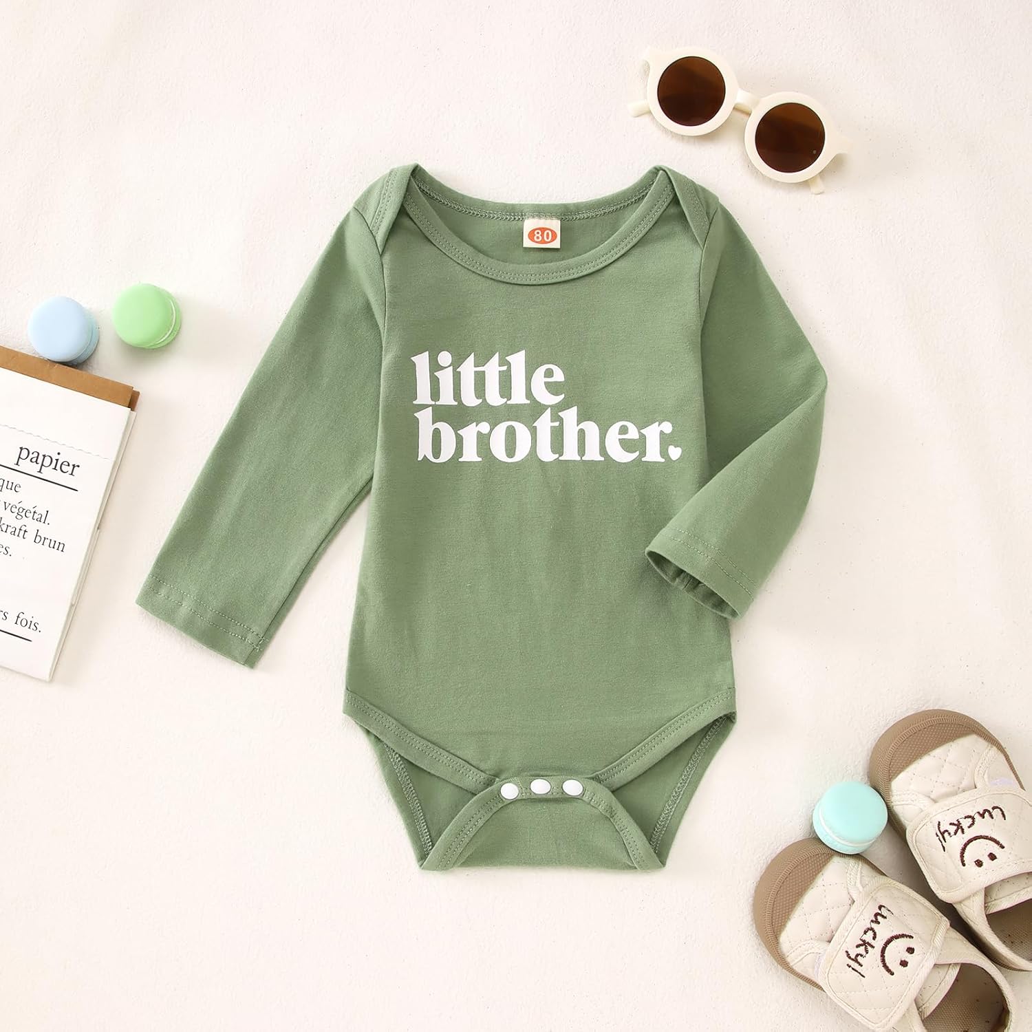 CM C&M WODRO Little Brother Newborn Outfit Baby Boy Announcement Bodysuit Lil Bro Onesie Romper Infant Coming Home Clothes - Image 4