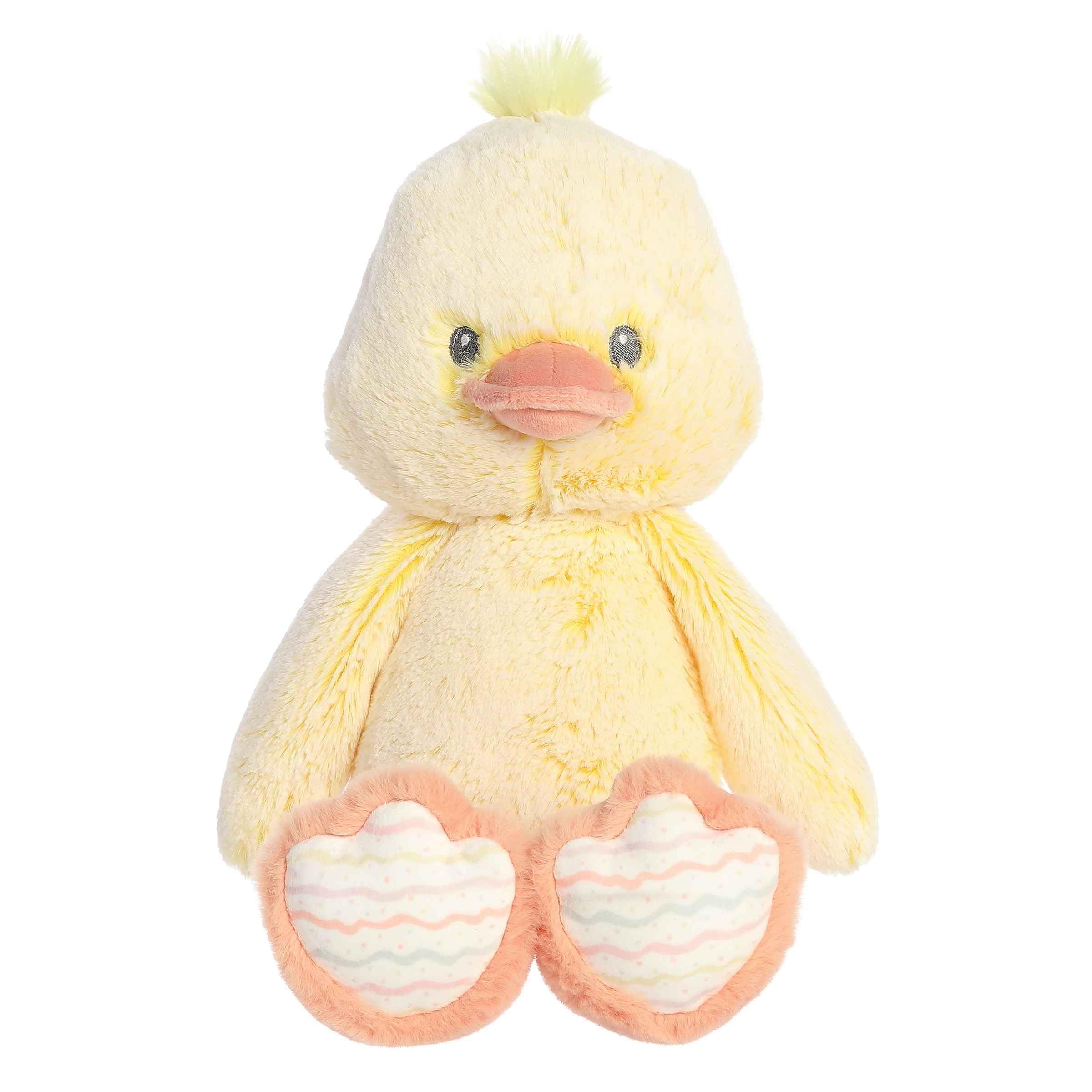 Aurora Adorable Cuddlers Dani Duck Baby Stofftier – Sicherheit und Einschlafhilfe für Kinder und Babys – perfekt für Babypartys und Kinderzimmer-Dekorationen – Gelb, 35,6 cm