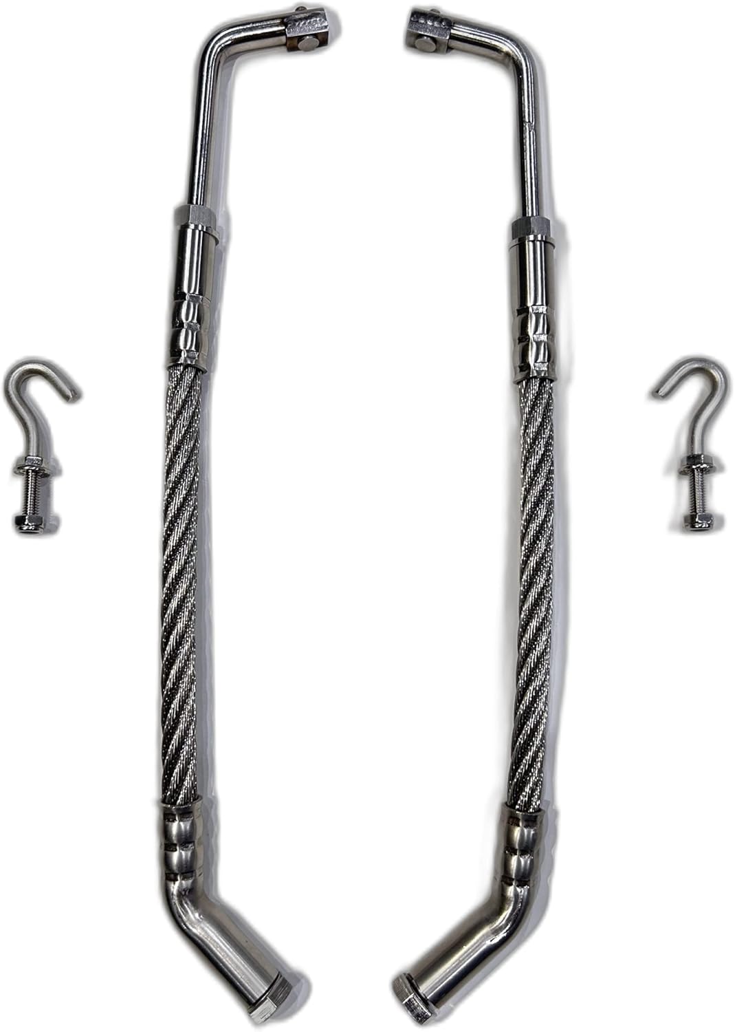 Snowmobile Ice Scratchers - Stainless Steel with Pressed and Welded Carbide Tips Universal on All Snowmobiles with Forward and Reverse with Rail Saver mounts Included!