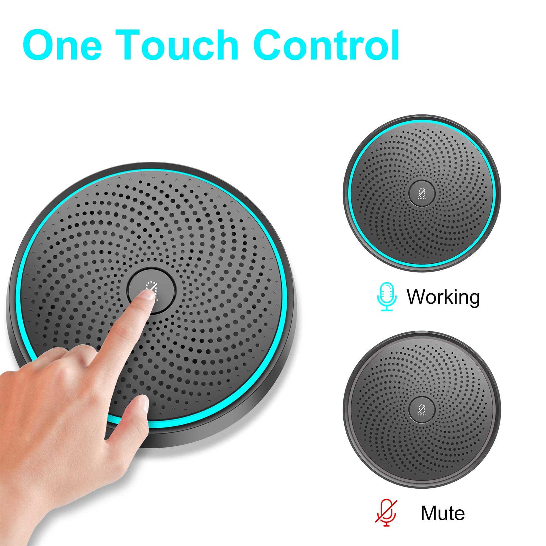 Microphone USB pour la Conférence, Micro PC Plug & Play avec Bouton Muet, Microphone PC pour Zoom, Chat, Streaming