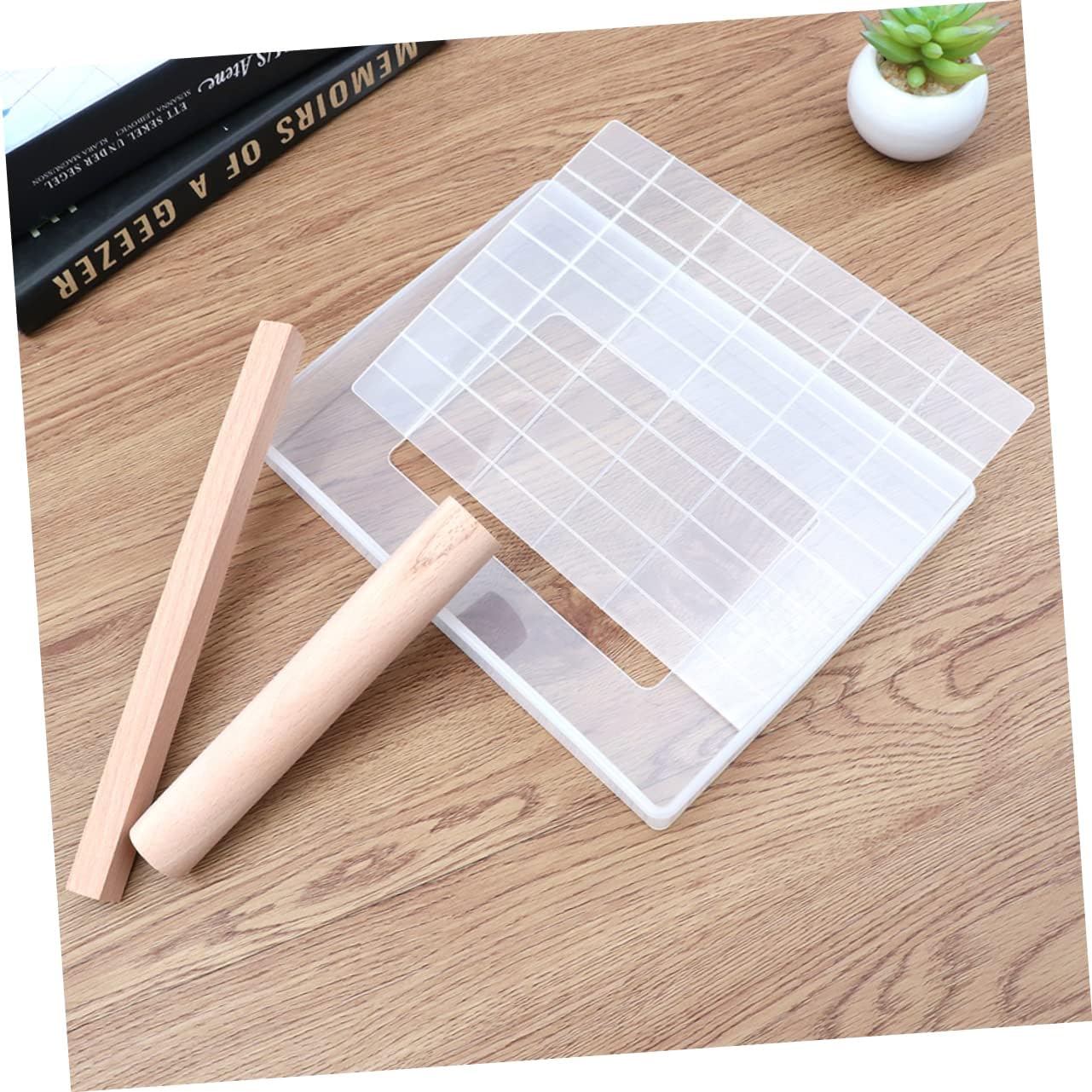 5pcs Candy Fondant Mold Kit Nougat Making Tools Baking Plate Mold Box Non-stick Mat Cutting Rolling Sticks for Diy Fun