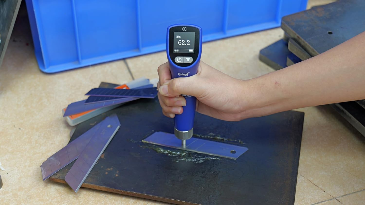 LS256 Integrated Ultrasonic Hardness Tester Dual Probe Metal Hardness Meter with Bluetooth Multiple Hardness Scales Tester