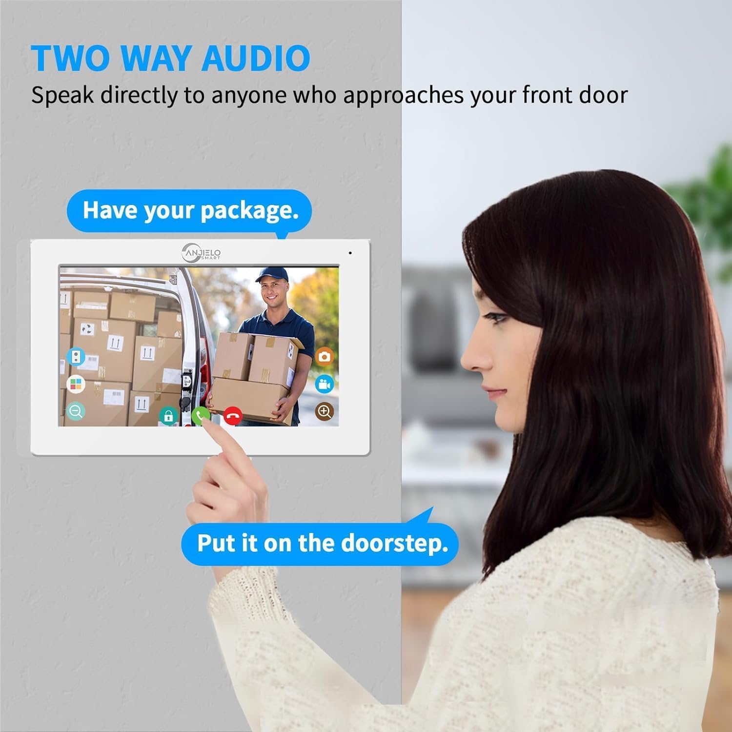 Videocitofono cablato, campanello HD 1080p, monitor da 7 pollici, visione notturna, citofono a 2 vie, sblocco 3 in 1, campanello intelligente con fotocamera e sistema citofono, per famiglie multiple
