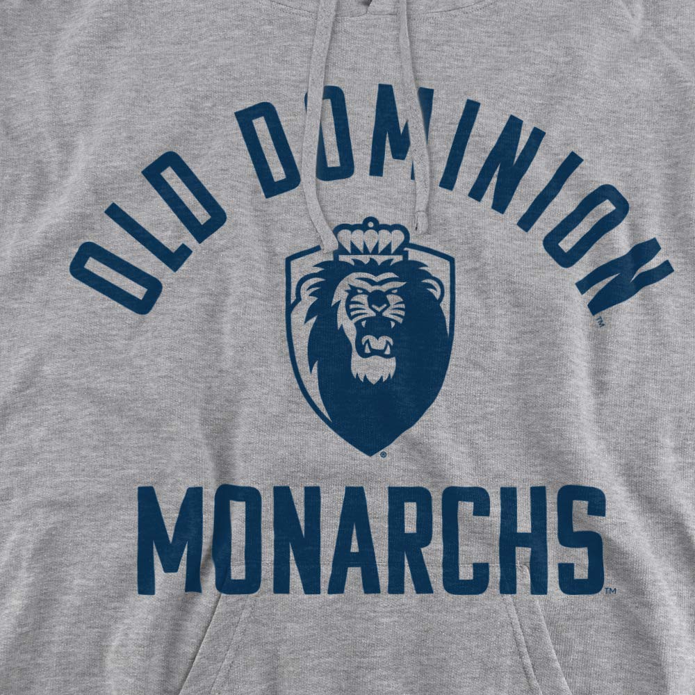 Old Dominion University Official One Color Monarchs Logo Unisex Adult Pull-Over Hoodie, Athletic Heather, Medium