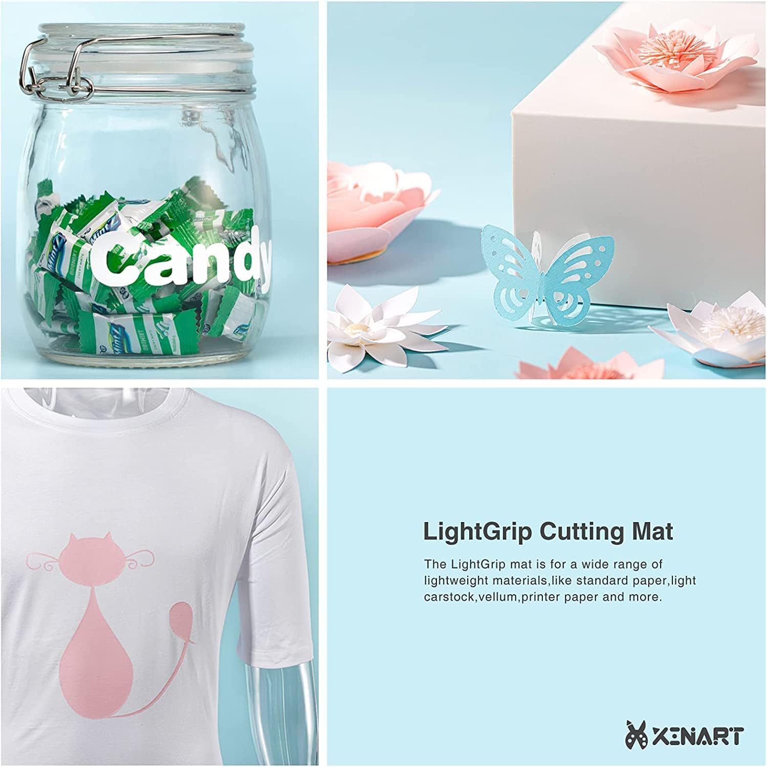 XINART Cutting Mats for Cricut Maker 3/Maker/Explore 3/Air 2,12x24 Inch LightGrip Quilting Replacement Cut Mat Compitable with Cricut Machines