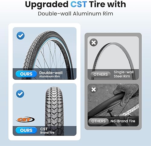 Miniatura 7 de Bicicleta eléctrica de 26 pulgadas, bicicleta eléctrica de viaje urbano de 1000 W, bicicleta eléctrica de paso a paso de 70 millas y 20 MPH, batería