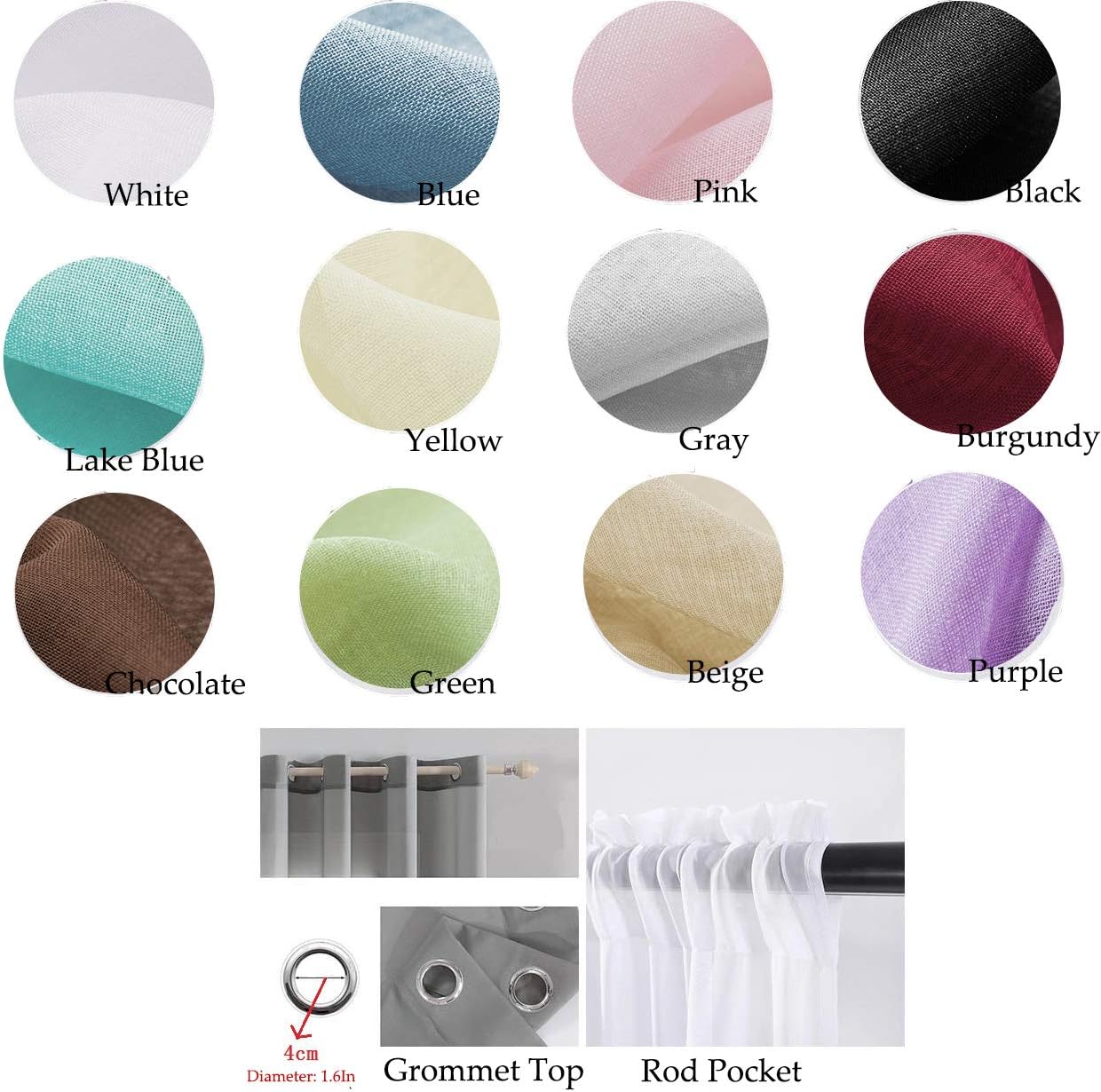 Rod Pocket Pergola Semi Sheer Voile Curtains for Patio Porch Door Cabana Elegant Shades Blinds Stripe Drapes One Panel Privacy (White 54"x 96")