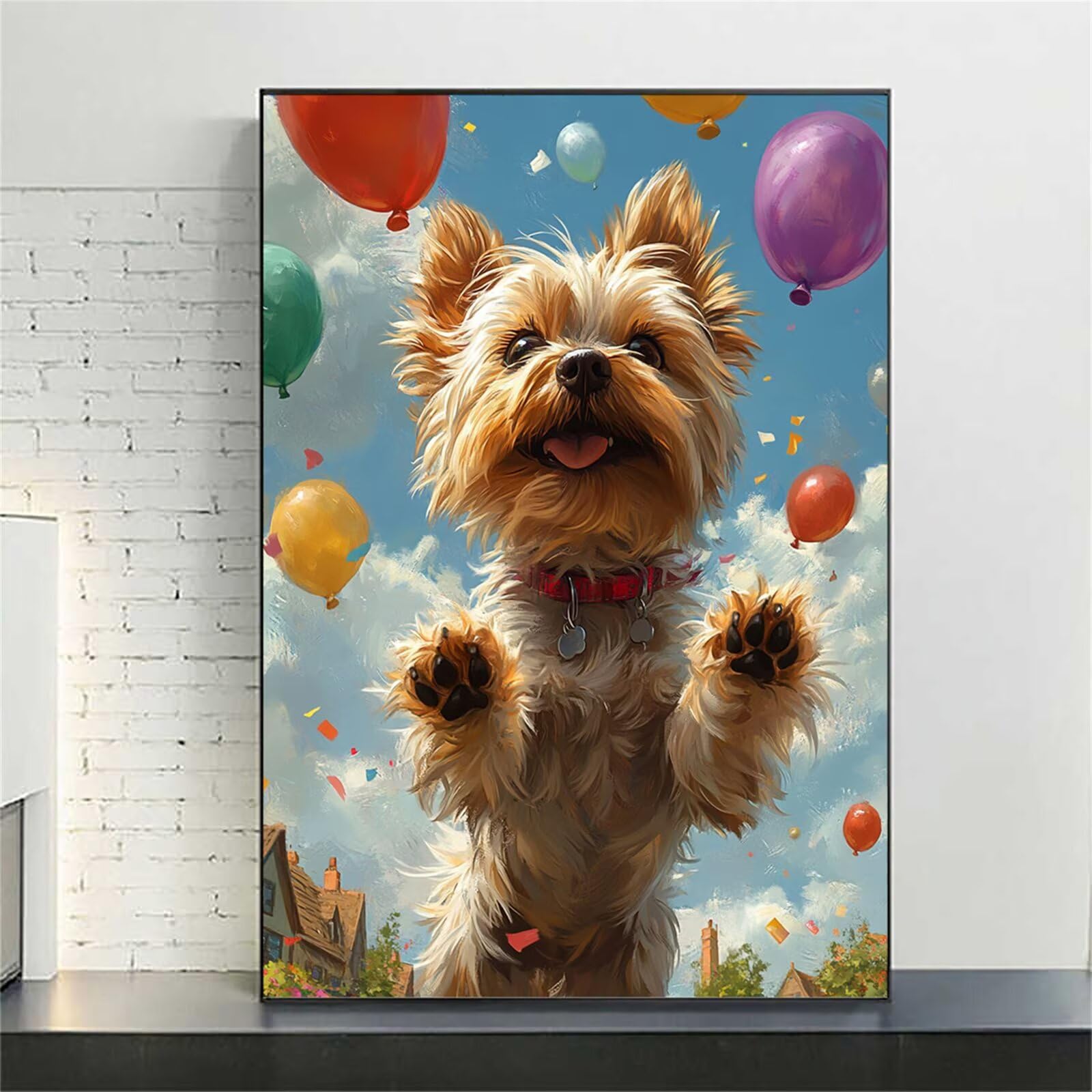 Diament Malarstwo Pies Diament Malarstwo Dorosły Balon Diamentowe Malarstwo Dziecięce Początkujący, 5D Diamenty Haft Kompletny zestaw, DIY Ścieg krzyżykowy Malarstwo Rzemiosło do Dekoracji Ściennej