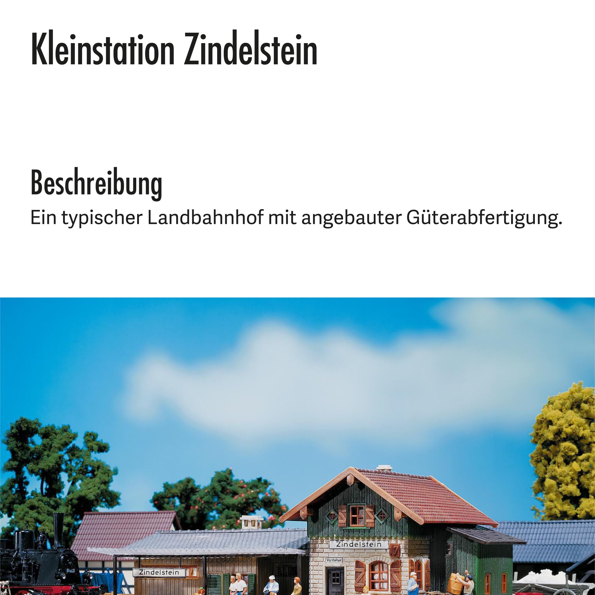 FALLER Kleinstation Zindelstein modelbouwset met 86 onderdelen 202 x 102 x 75 mm I modelspoorbaan accessoires H0 gebouw I modelspoorbaan H0 station, divers