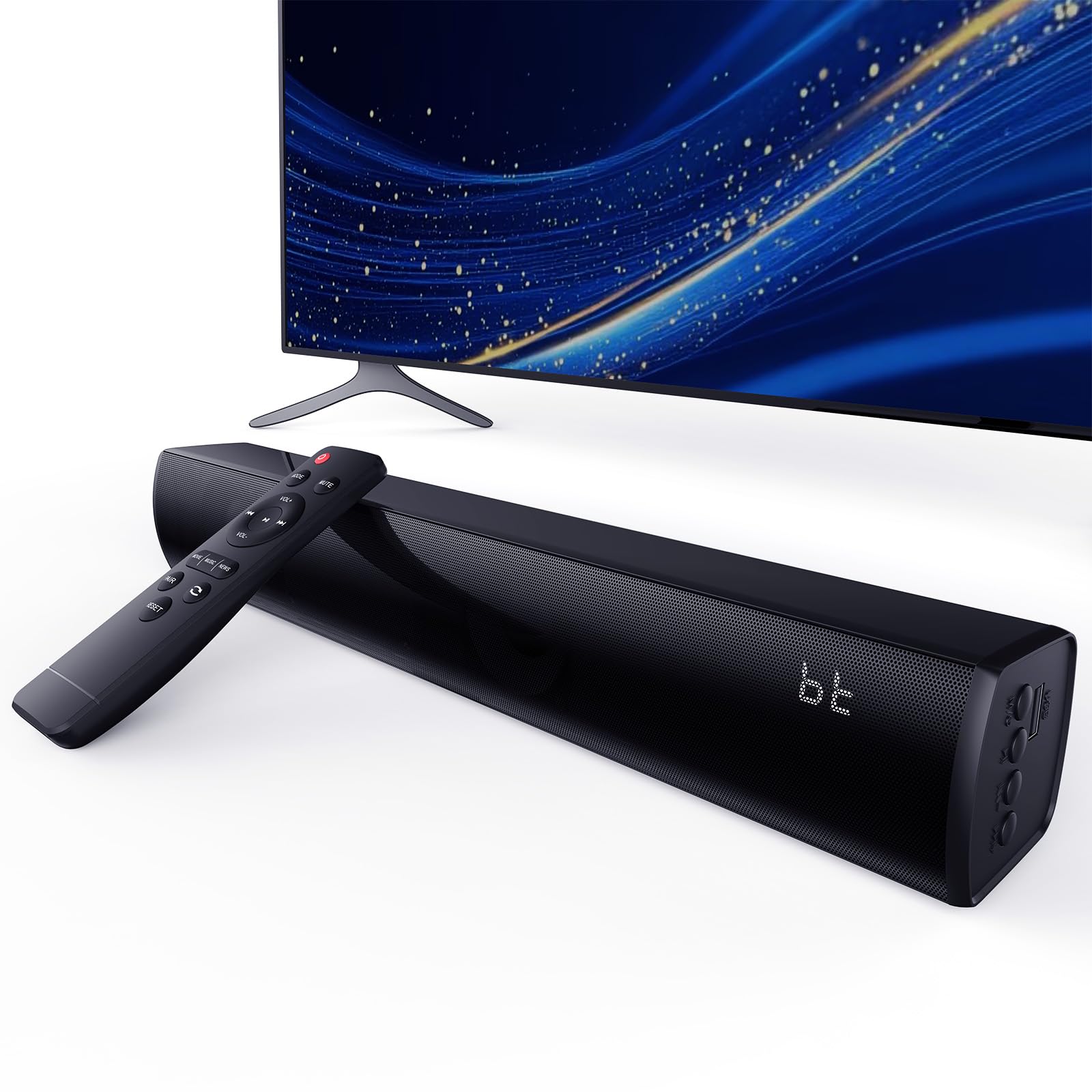 Photo 1 of Bluetooth Wireless Surround Sound Bar, Sound Bar Wireless Surround Speakers, HDMI Sounds Bars Smart TV HDMI(ARC) OPT AUX USB 2.0ch 3 Modes Home Theater Sounds System TV/PC/Gaming/Projector, Black