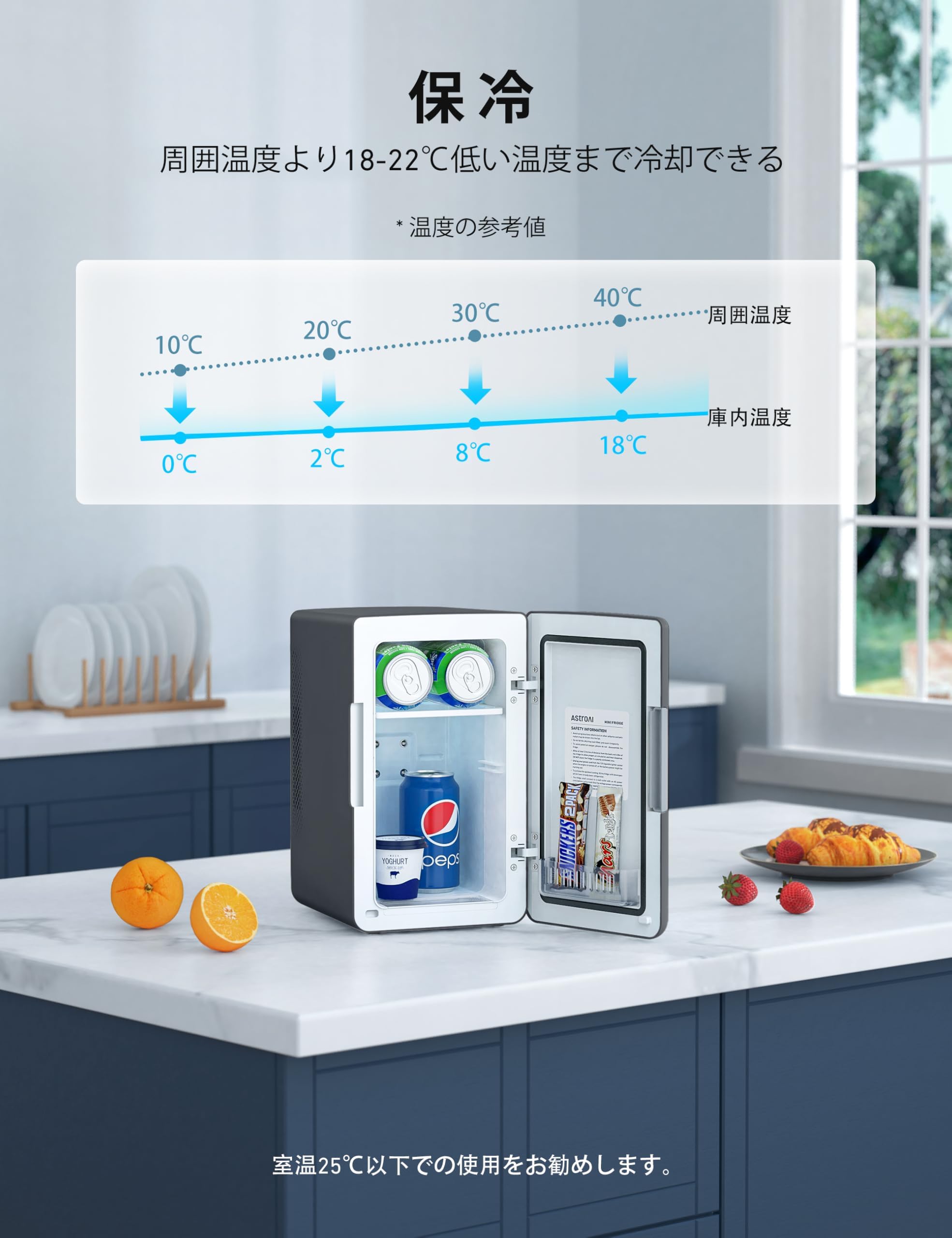 Amazon.co.jp: AstroAI: ミニ冷蔵庫