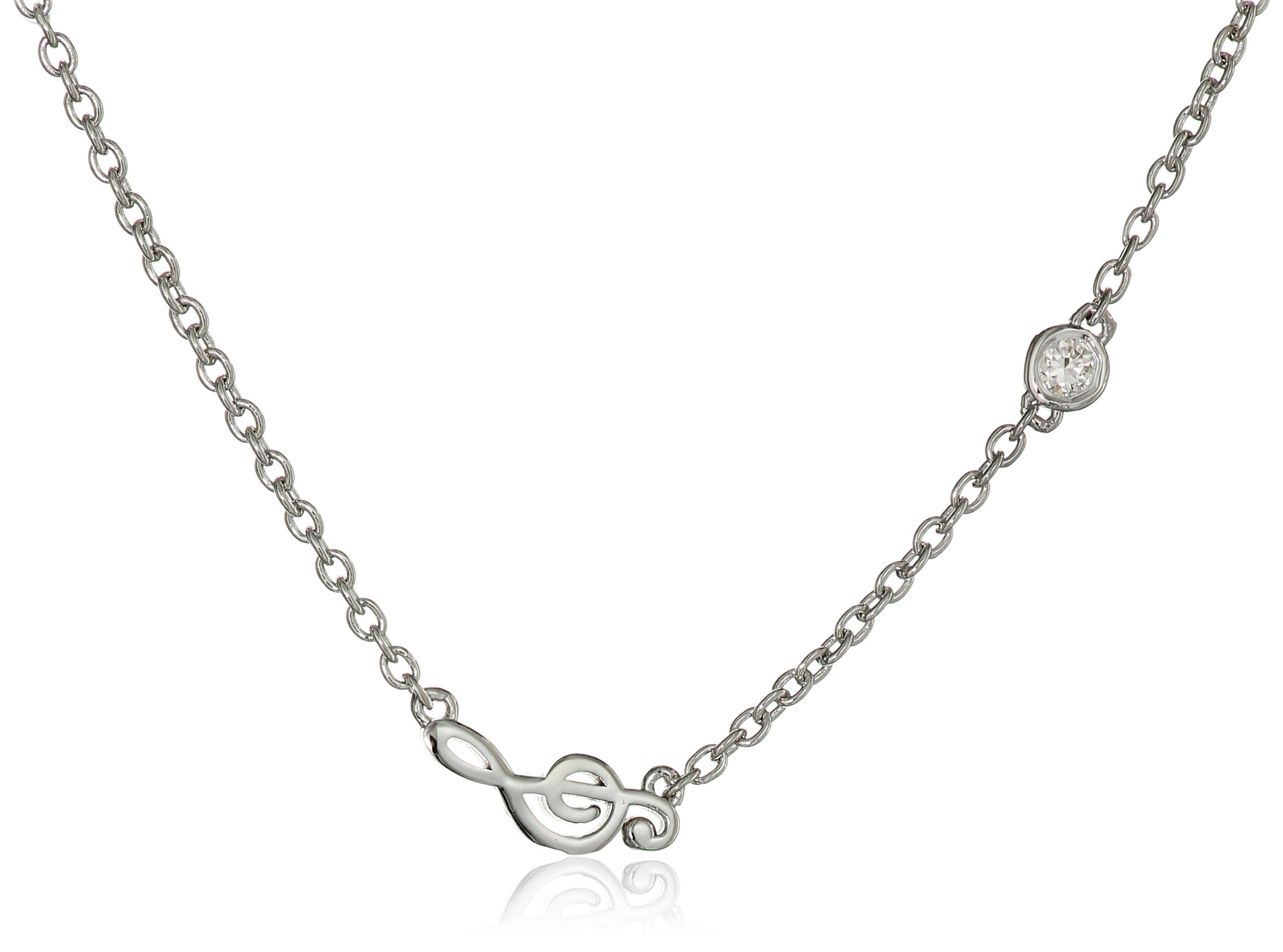 Syd by SE Treble Clef Necklace with Diamond Bezel
