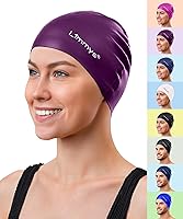 Vista 14 de Limmys Gorro de natación unisex para hombre y mujer, gorro de natación 100% silicona para mujer, de calidad premium, elástico y cómodo, disponible