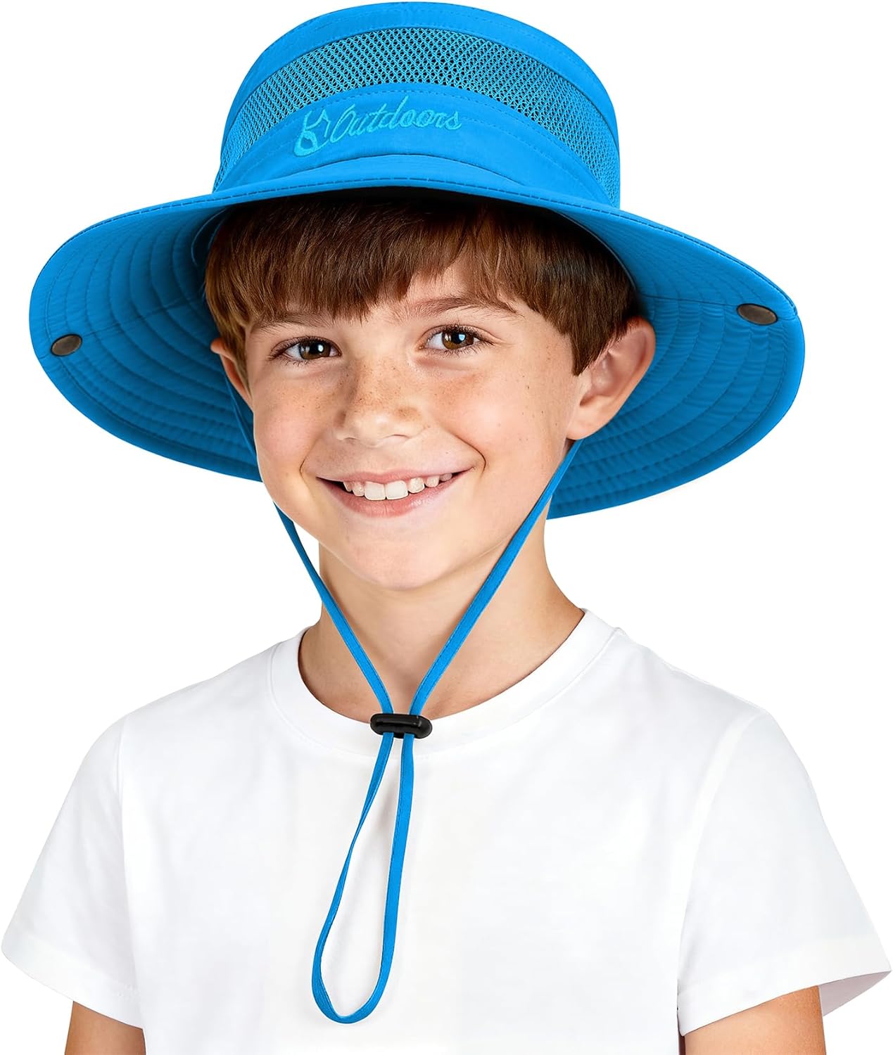 Durio Outdoor Kids Sun Hat UPF50+ Sun Protection Kids Bucket Hat Wide Brim Fishing Beach Safari Hats for Boys Girls 5-13