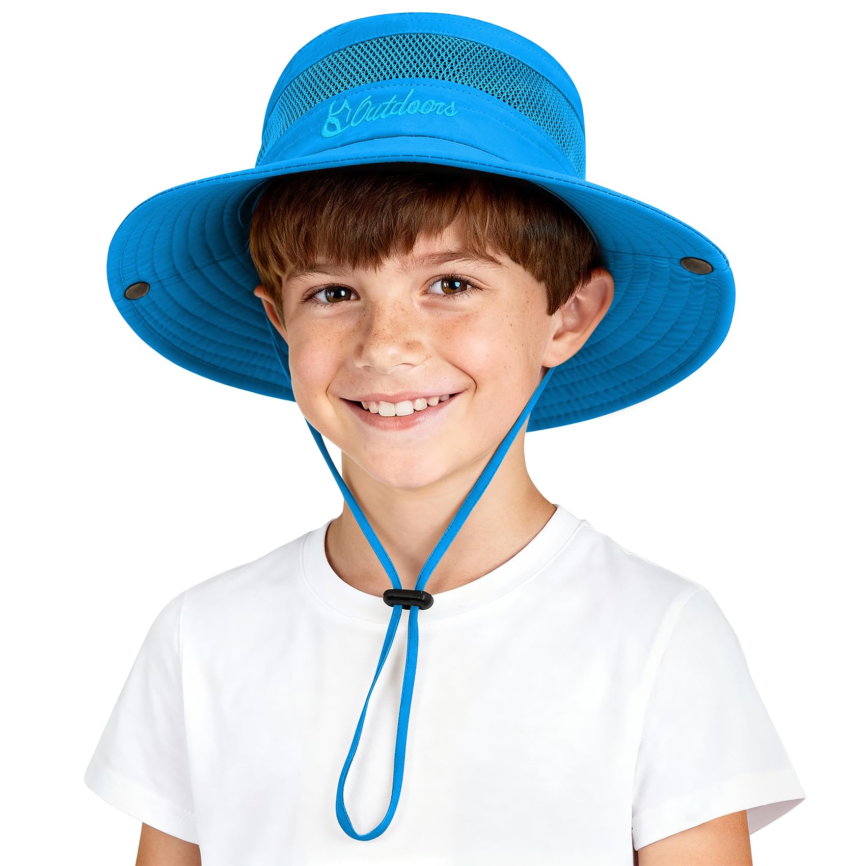 Durio Outdoor Kids Sun Hat UPF50+ Sun Protection Kids Bucket Hat Wide Brim Fishing Beach Safari Hats for Boys Girls 5-13