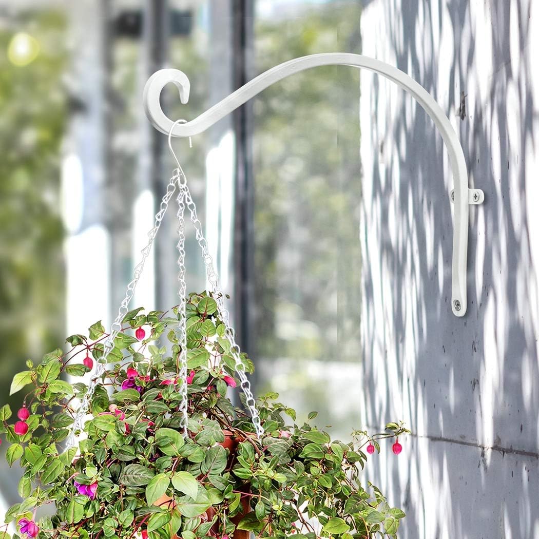 Hanging Plant Brackets Outdoor: 12-Inch Hanging Plant Hangers Wall Hooks - Wall Mount Hanging Brackets for Bird Feeder Flower Baskets