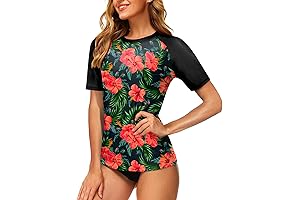 Women's Short Sleeve Floral Rash Guard: A Sun-Kissed Sanctuary for Water Enthusiasts