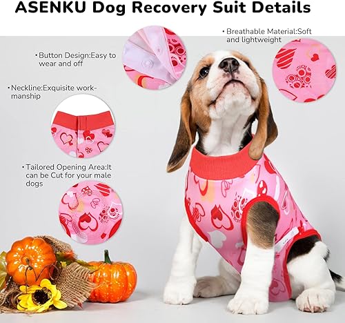 Miniatura 3 de ASENKU Mameluco para perro, pijama para mascotas, traje de recuperación para perros y gatos después de la cirugía, pijama para perro pequeño,